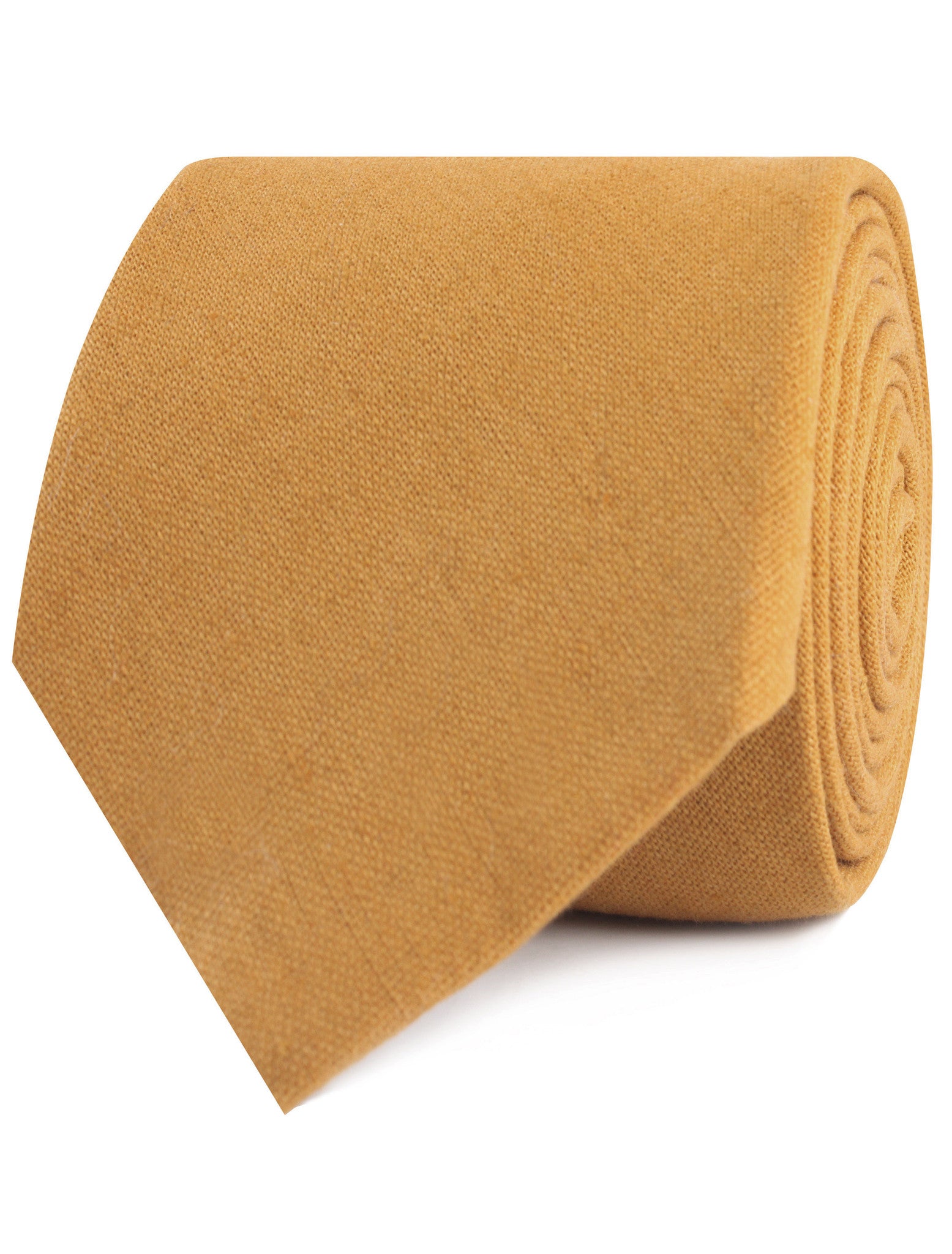 Mustard Yellow Slub Linen Tie