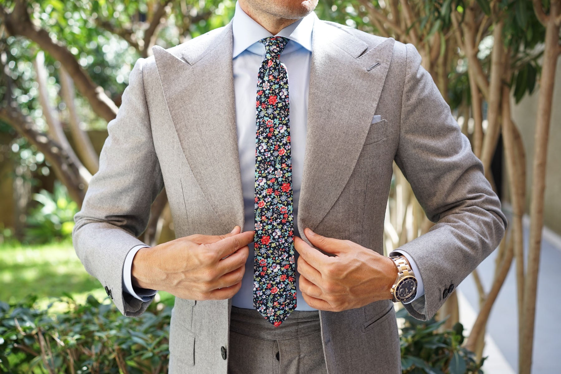 Hawaiian Floral Skinny Tie