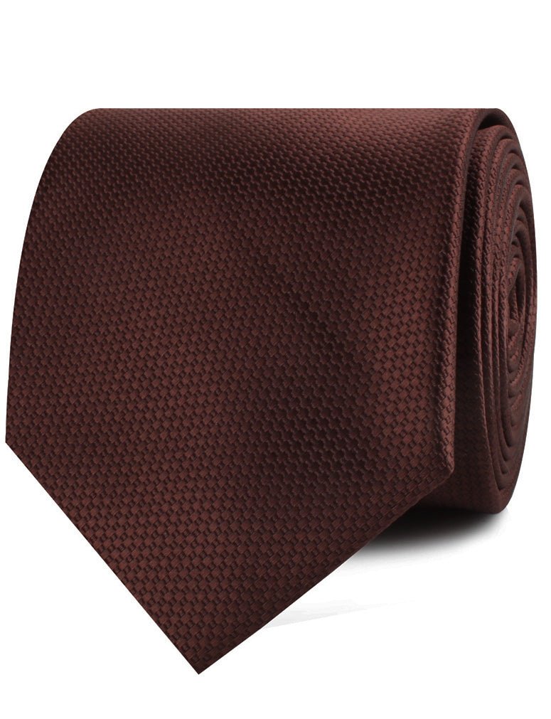 Dark Brown Basket Weave Necktie