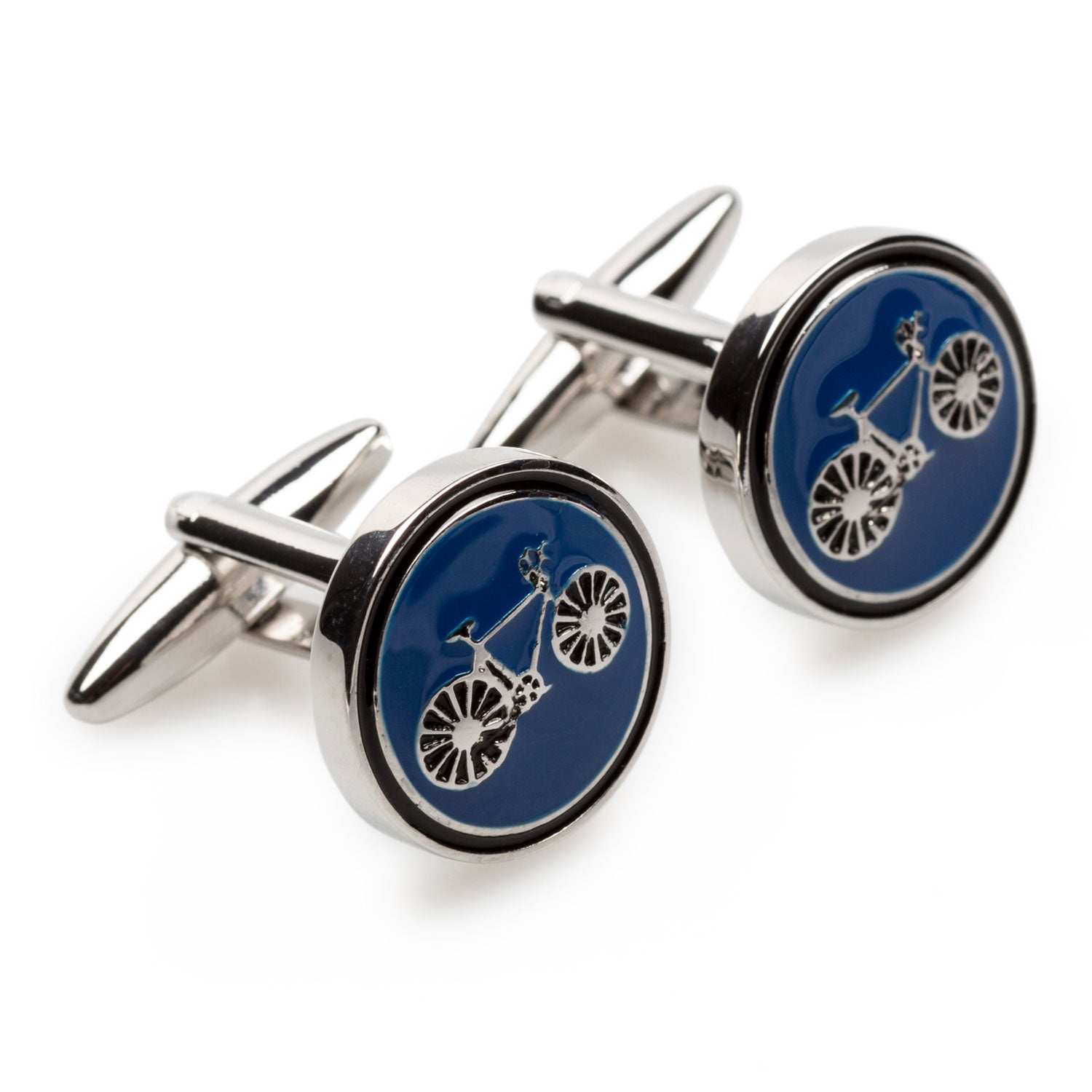 French Blue Bicycle Cufflinks