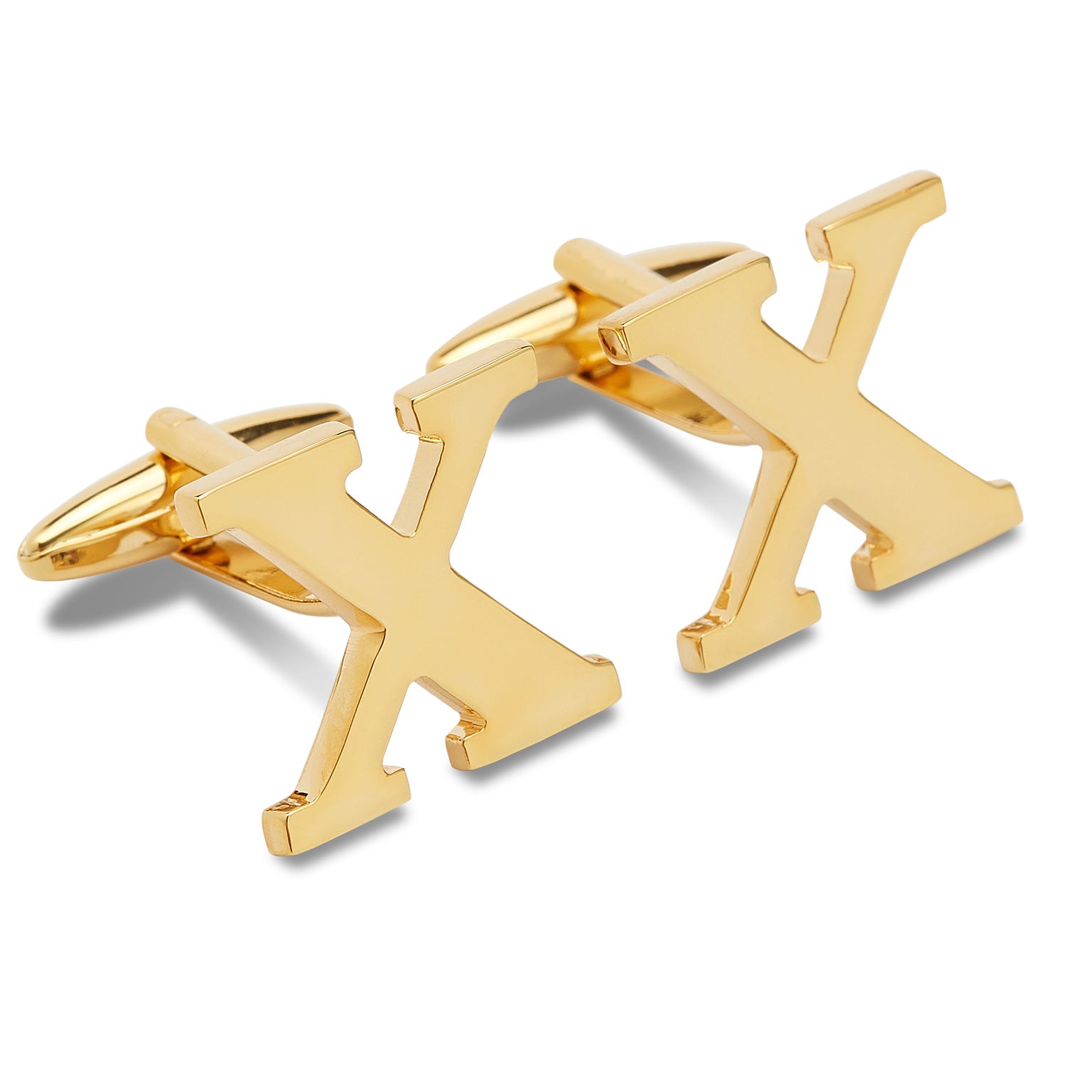 Letter X Gold Cufflinks