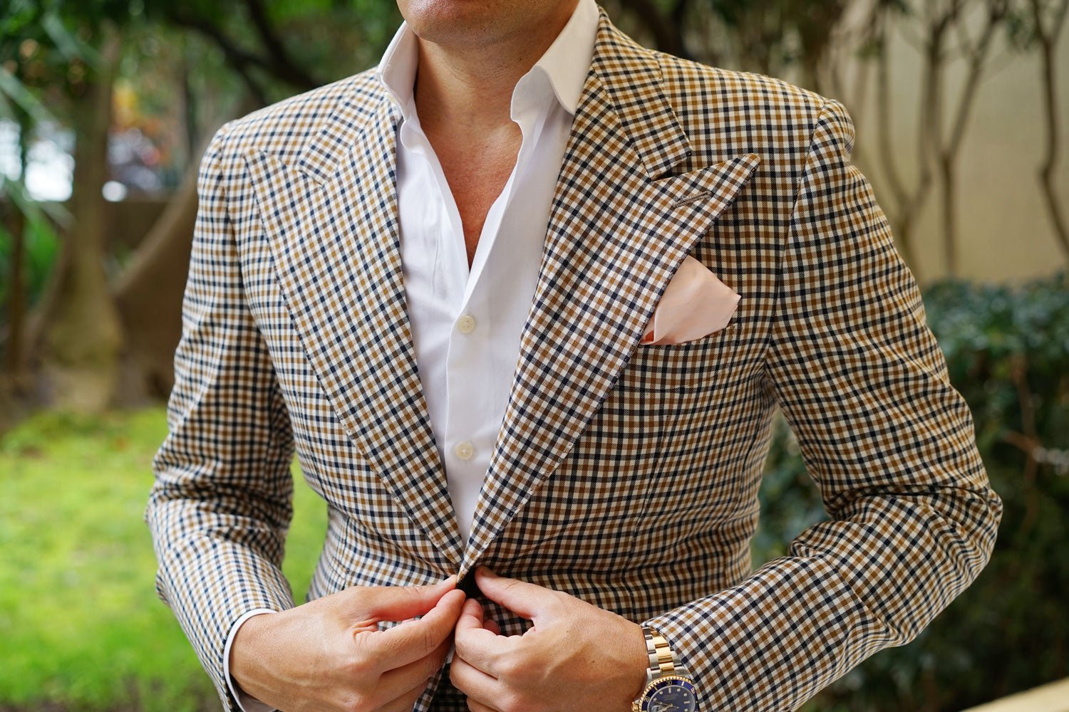 Flamenco Blush Pink Striped Pocket Square