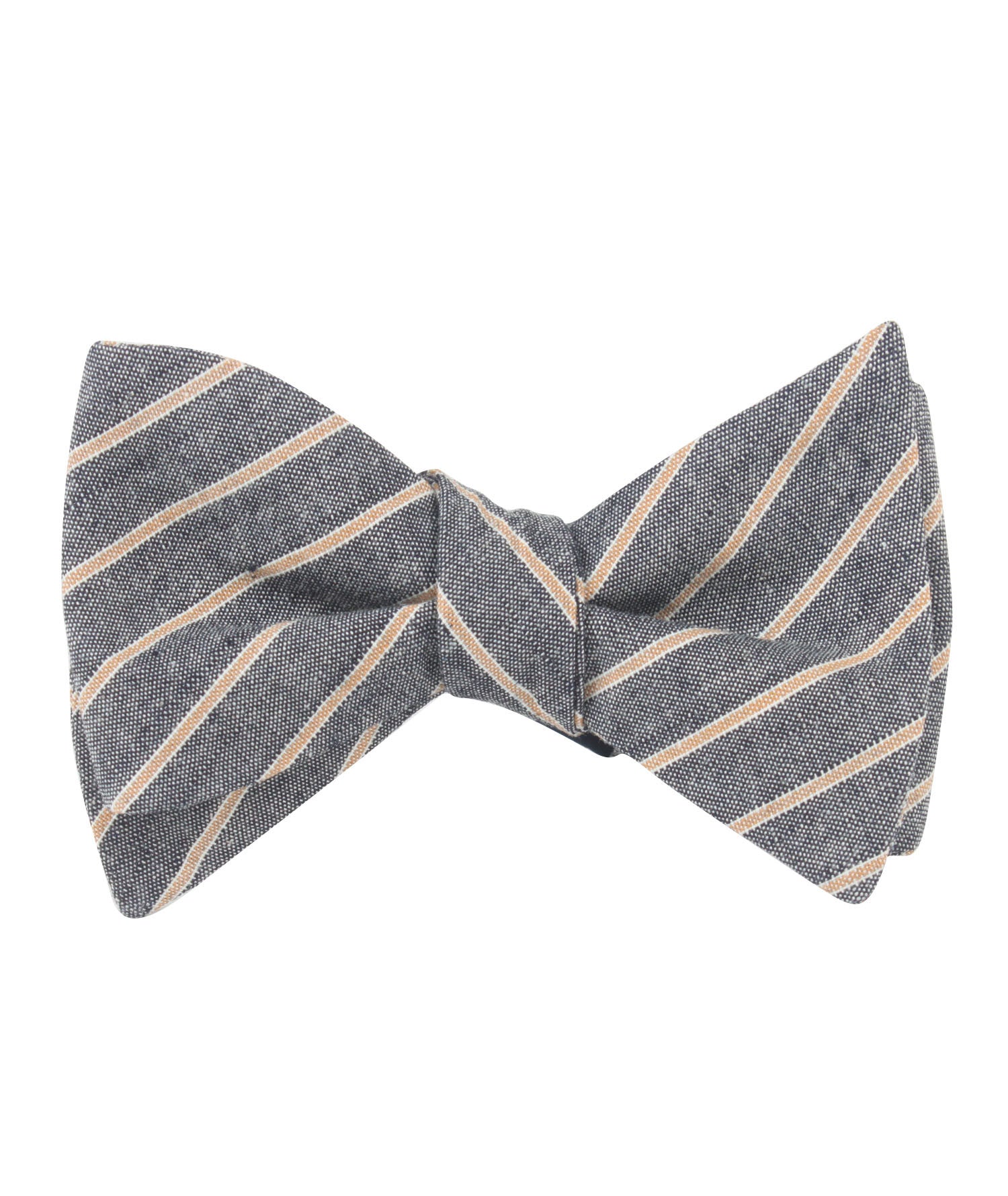 Mustard Pinstripe Self Bow Tie