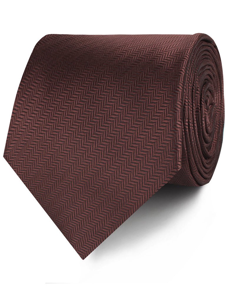 Russet Brown Herringbone Necktie