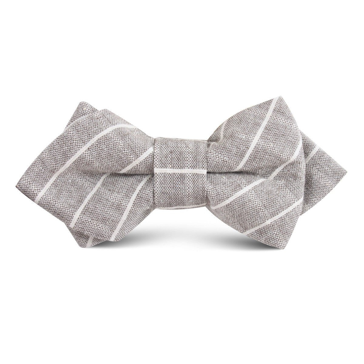 Grey Edinburgh Pinstripe Kids Diamond Bow Tie