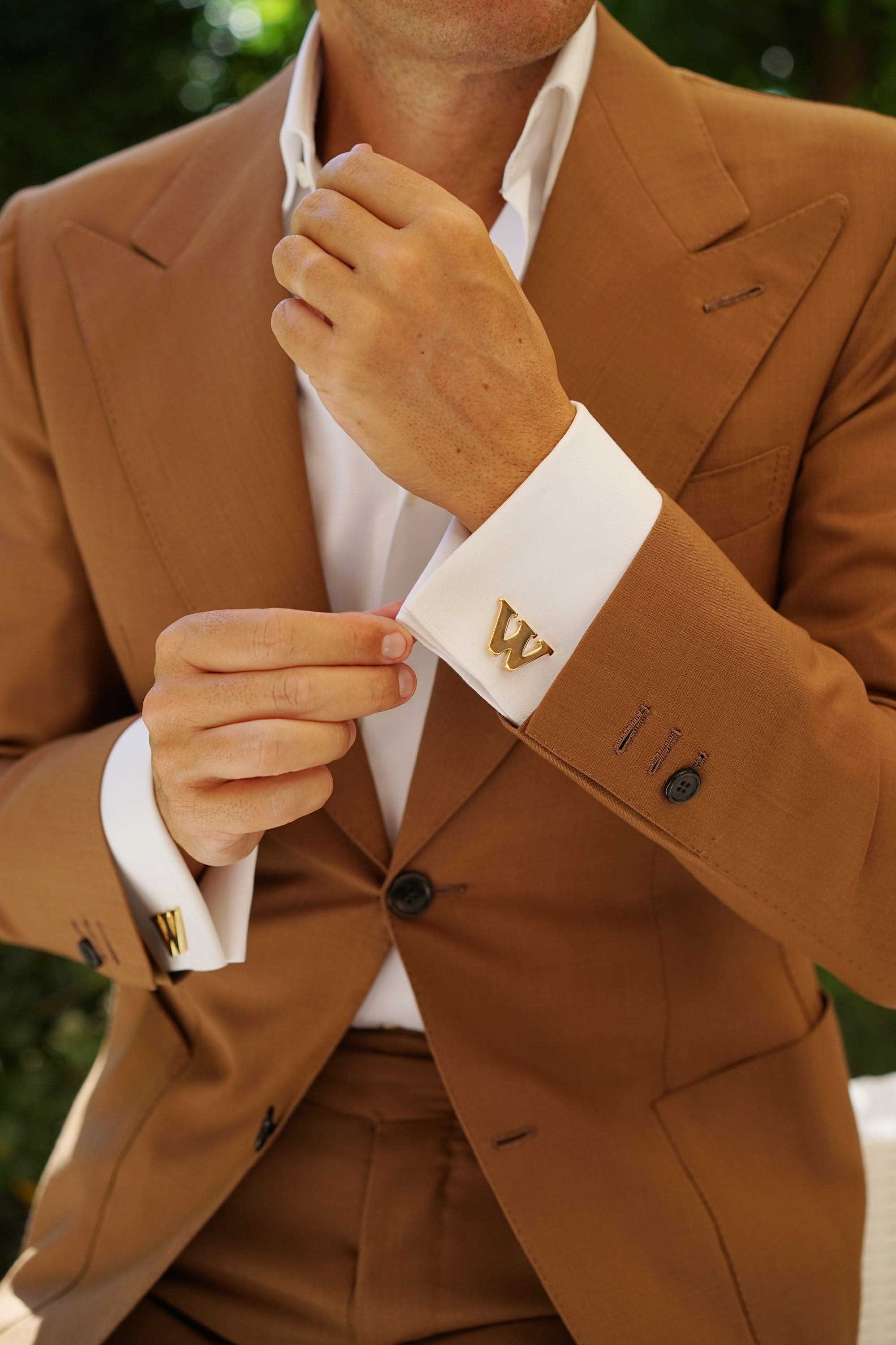 Letter W Gold Cufflinks