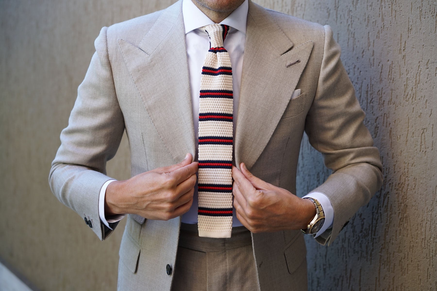 DiNapoli Striped Knitted Tie