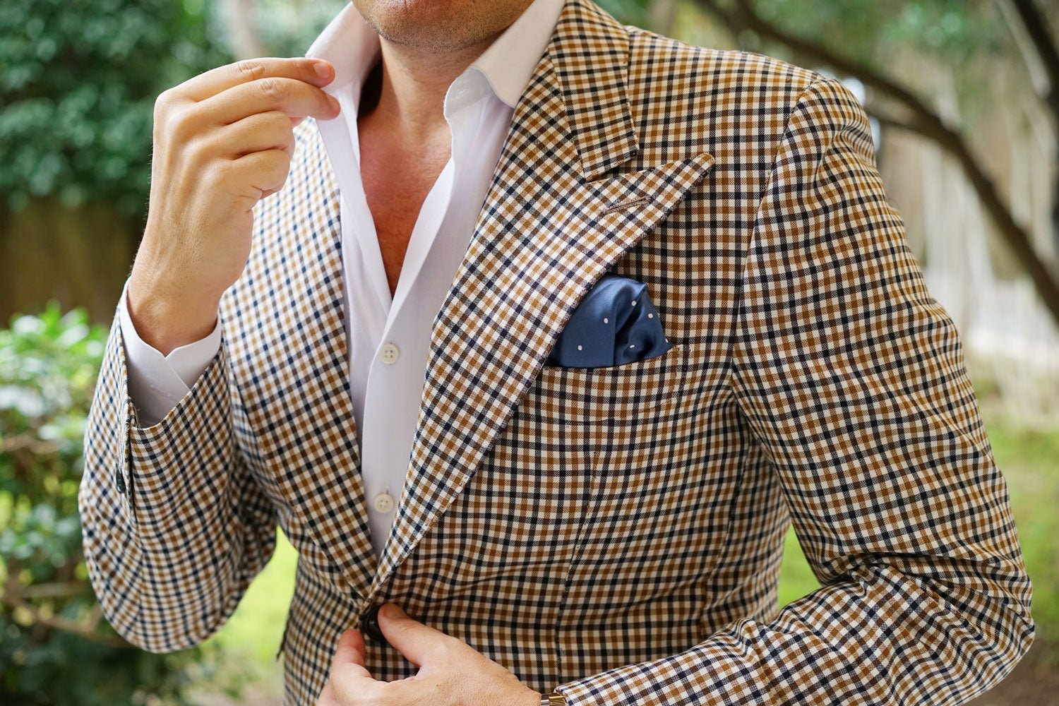 Prussian Polka Dots Pocket Square