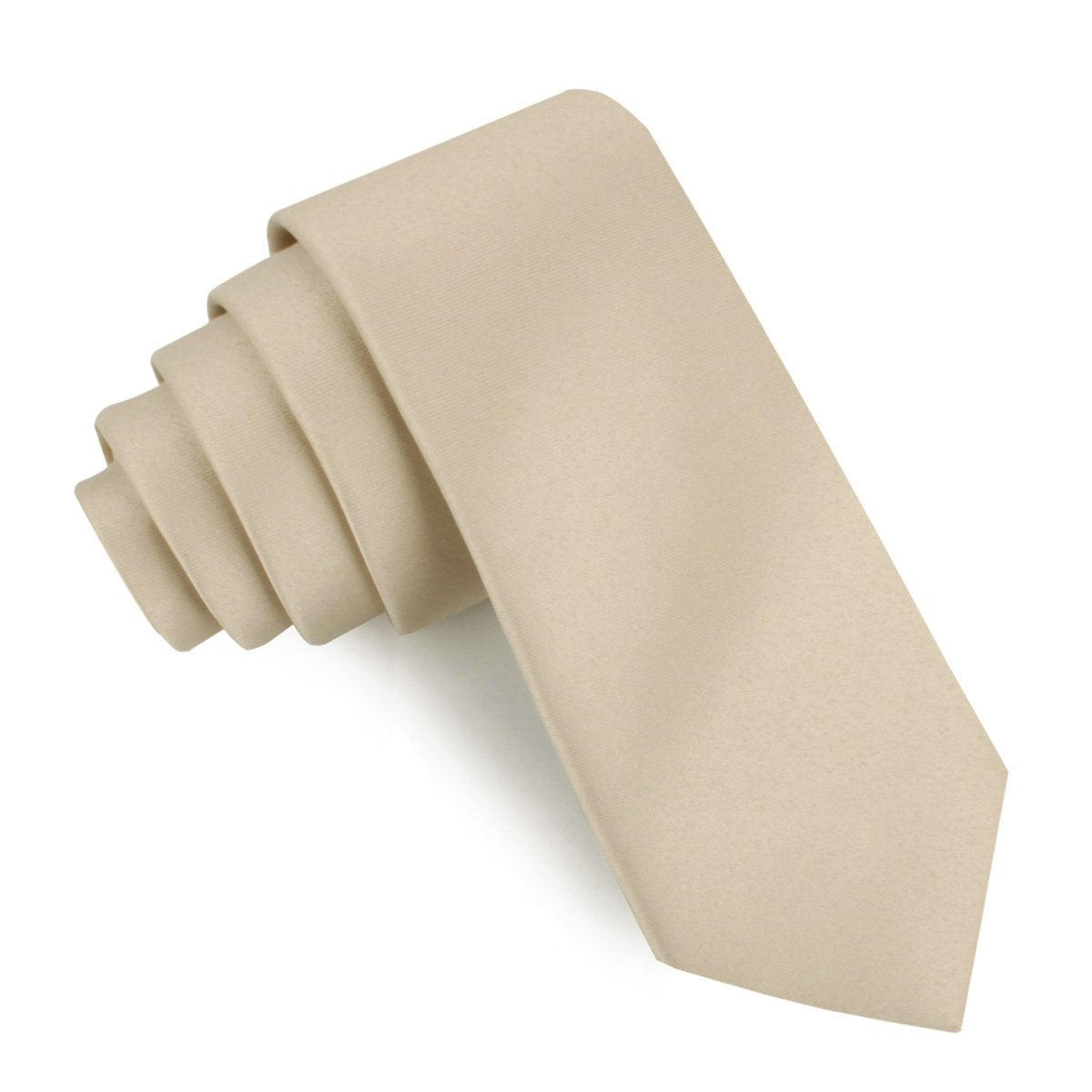 Champagne Satin Skinny Tie