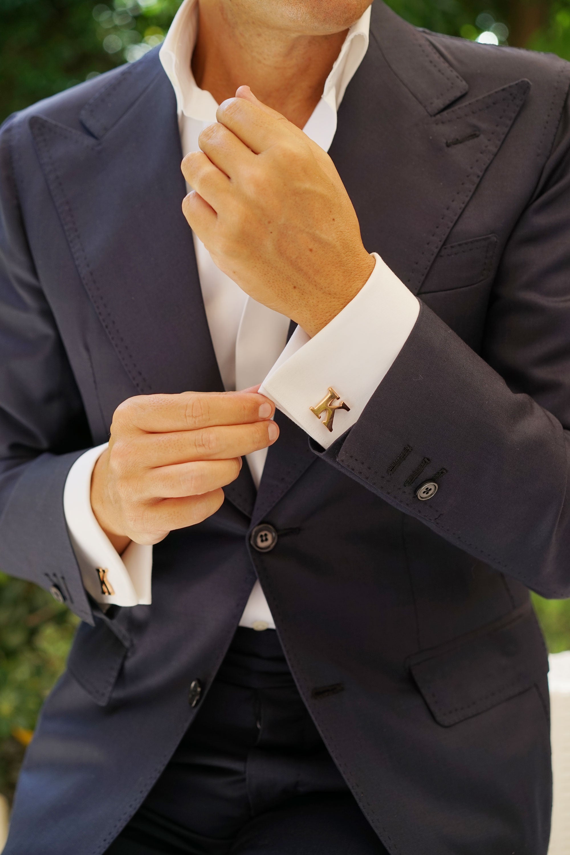 Rose Gold Letter K Cufflinks