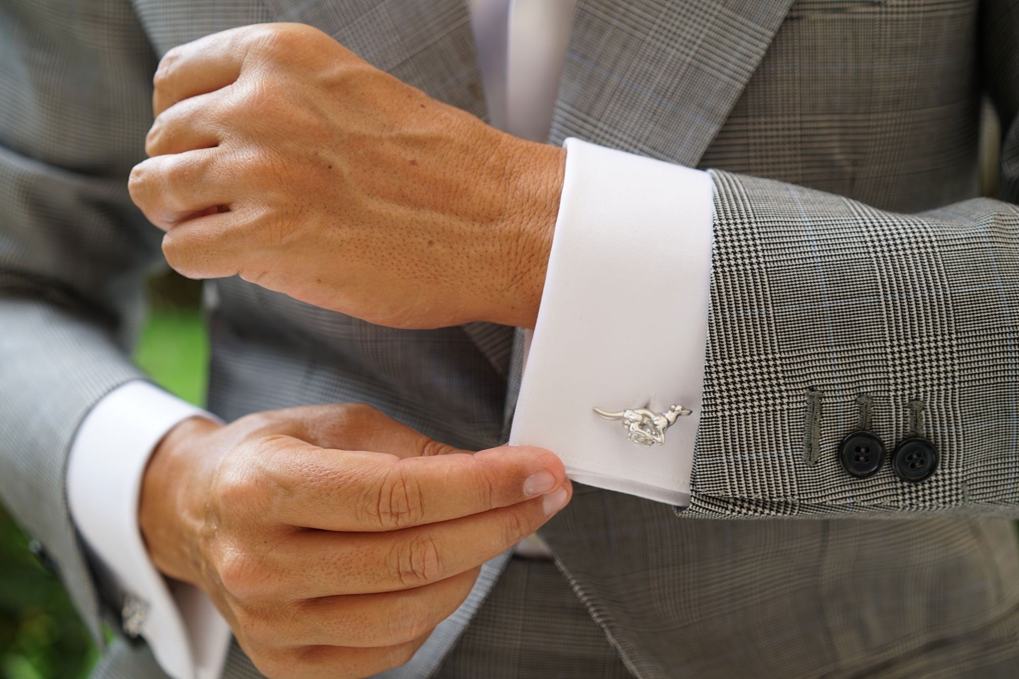 Silver Racing Hound Cufflinks