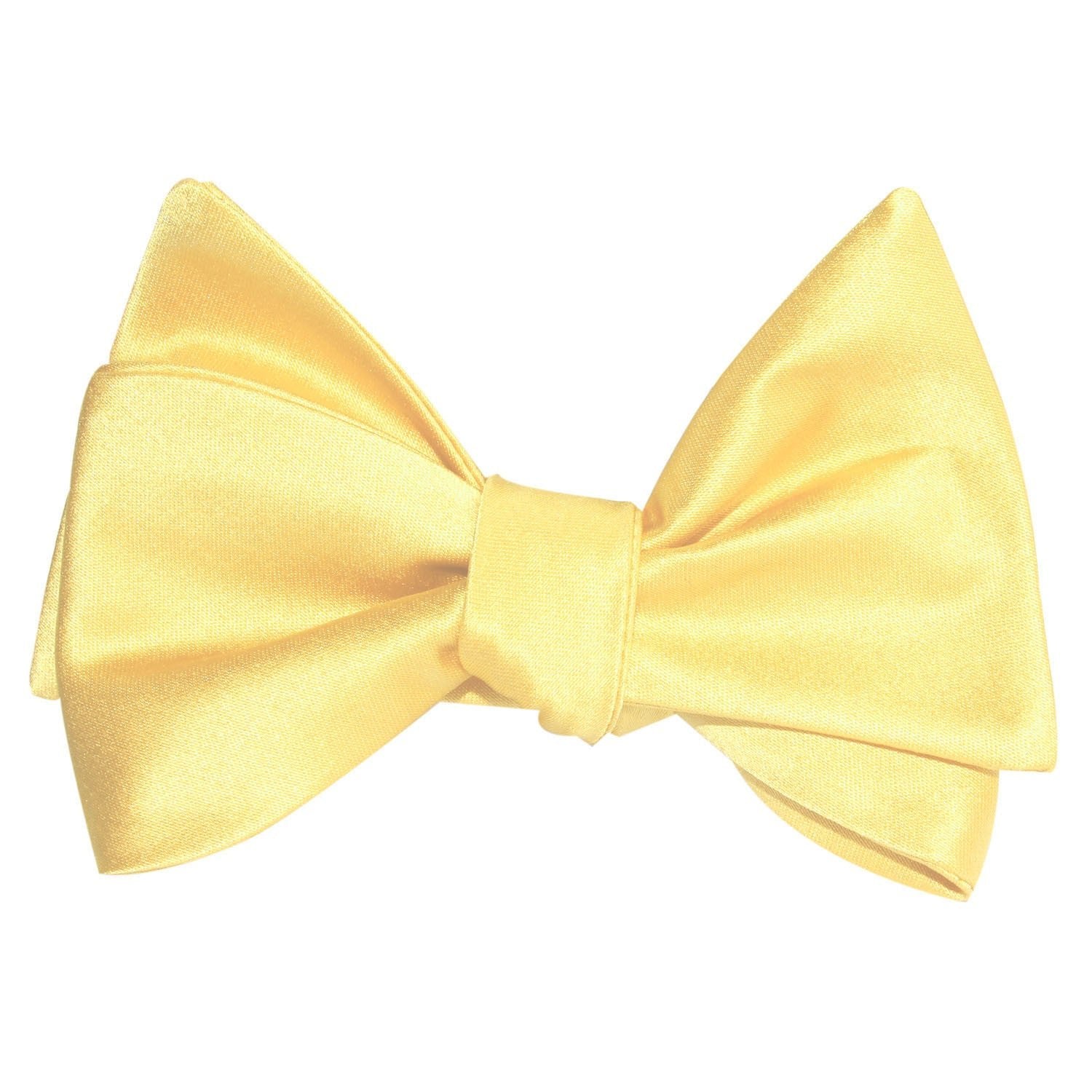 Light Yellow Satin Self Tie Bow Tie