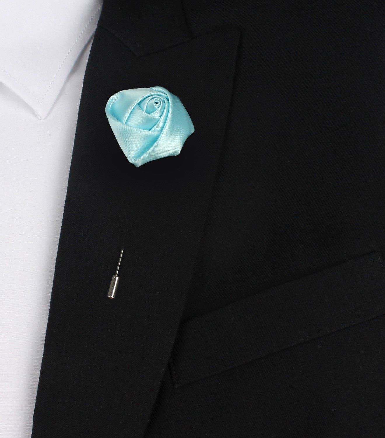 Sea Foam Blue Lapel Flower