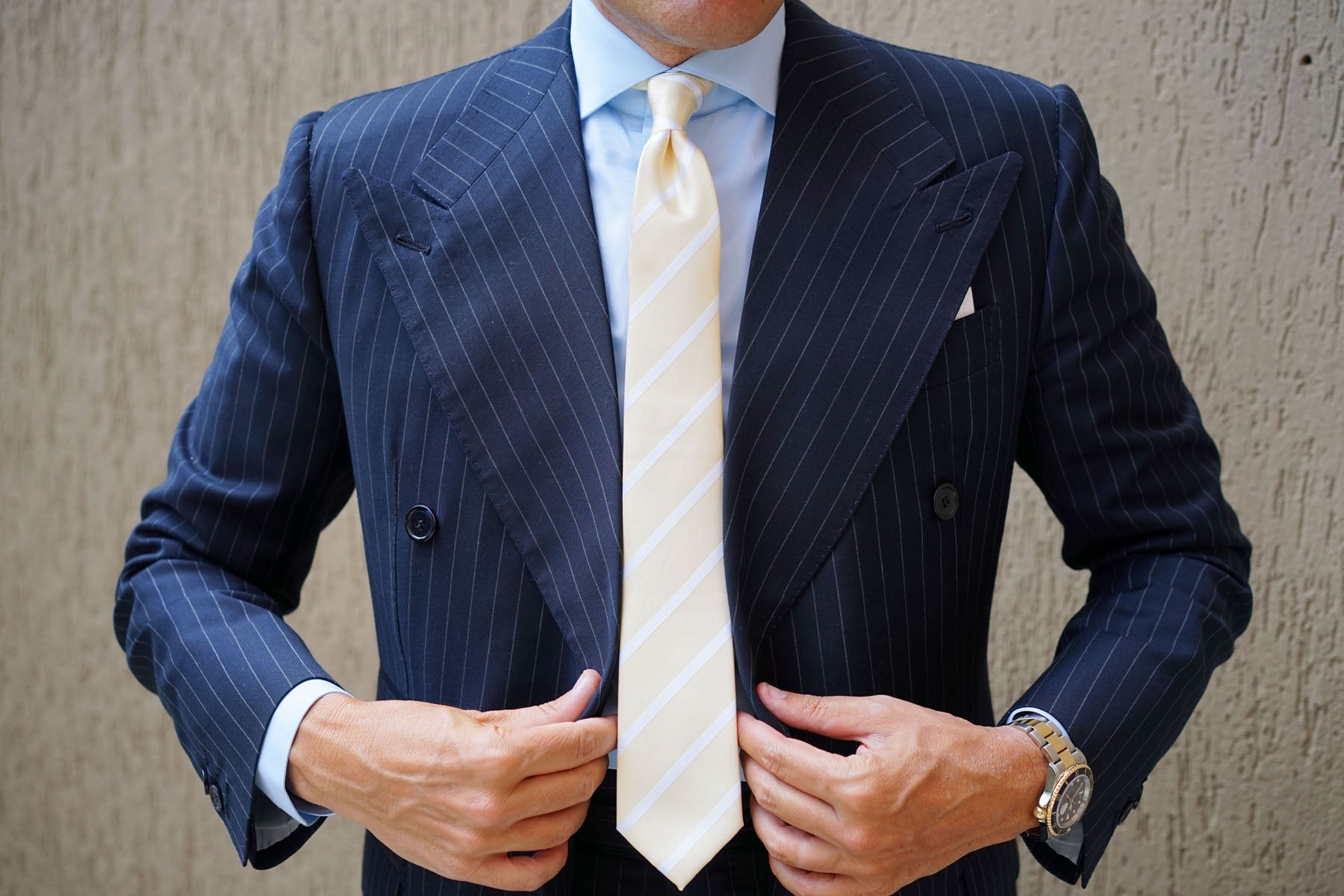 Champagne Stripe Skinny Tie