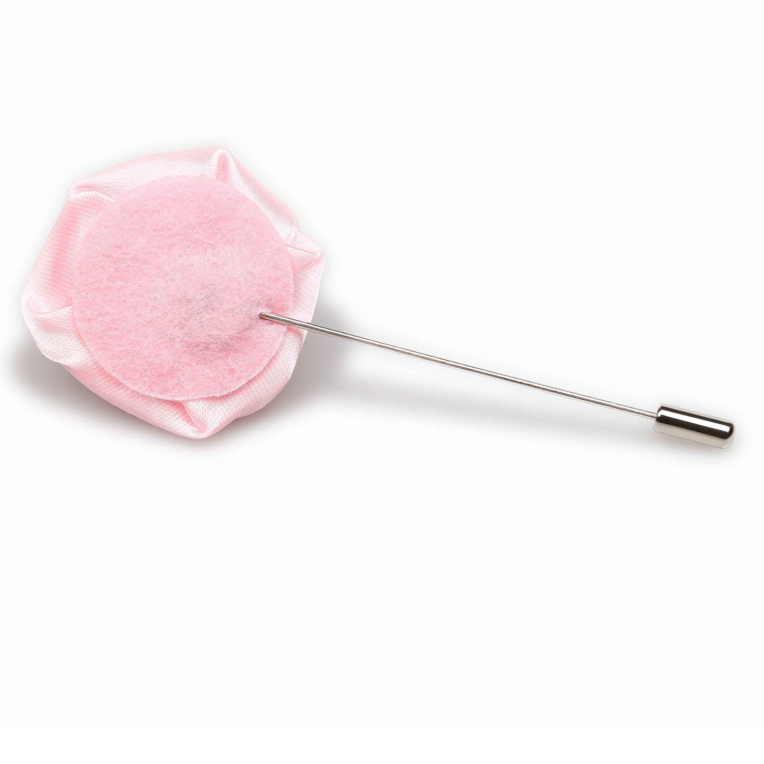 Baby Pink Satin Rose Lapel Pin