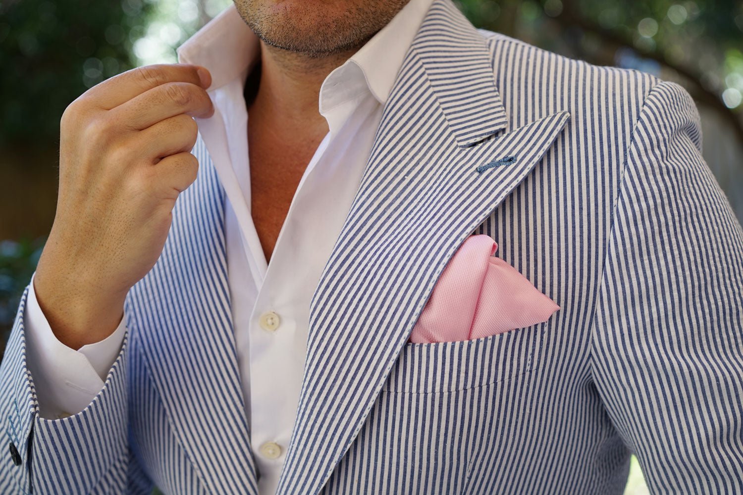 Tickled Pink Weave Pocket Square