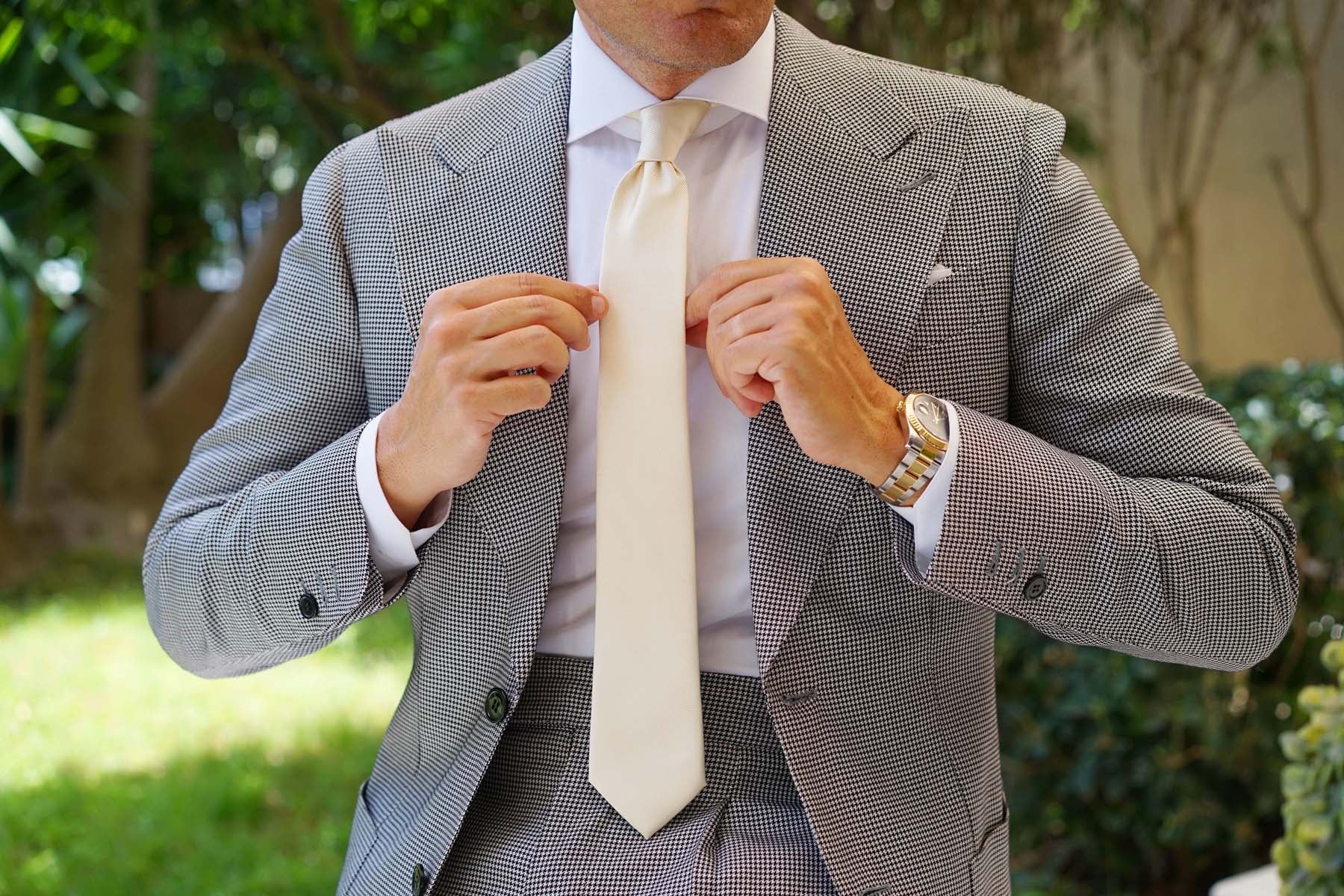 Champagne Twill Skinny Tie