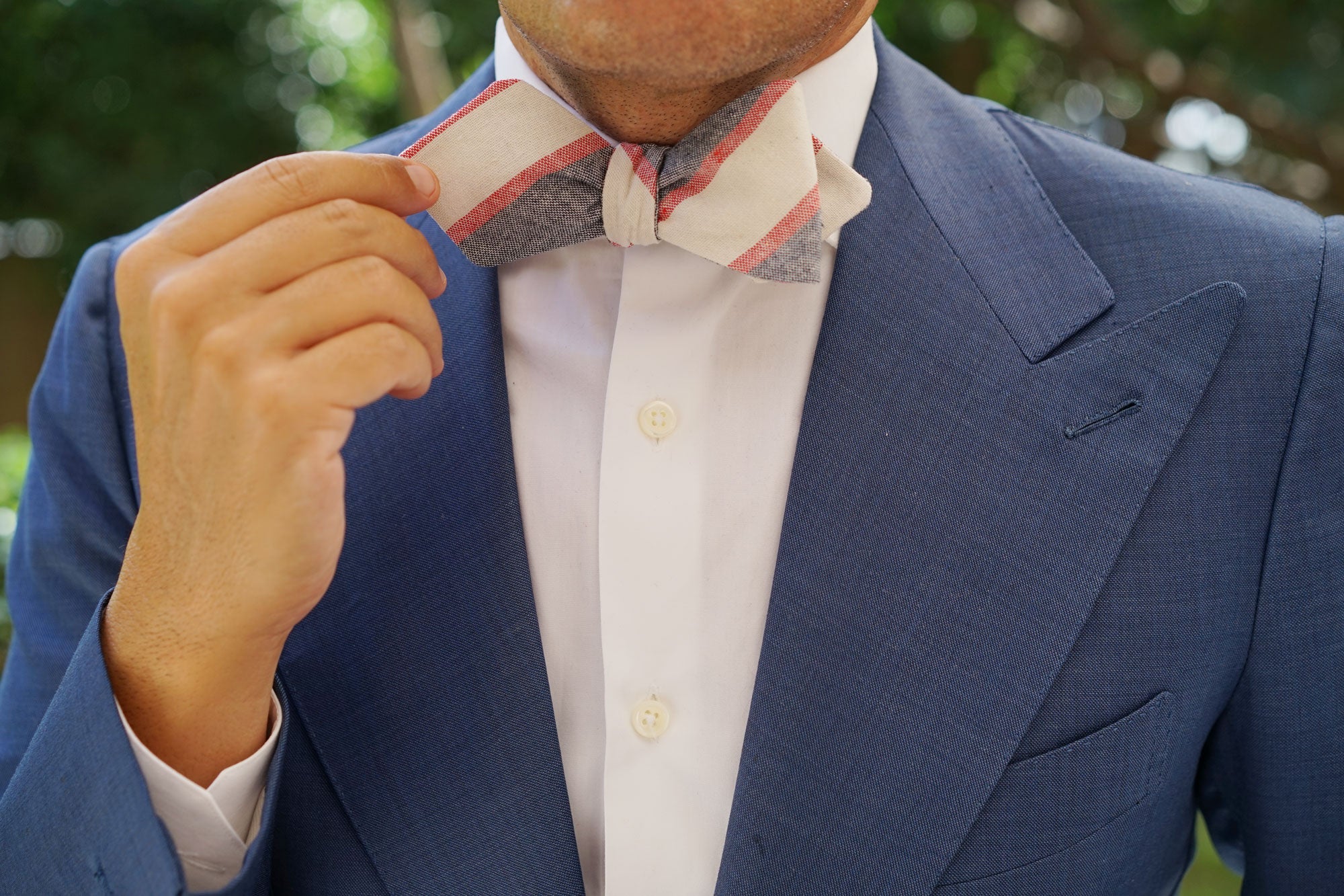 Napoleon Inferno Linen Diamond Self Bow Tie