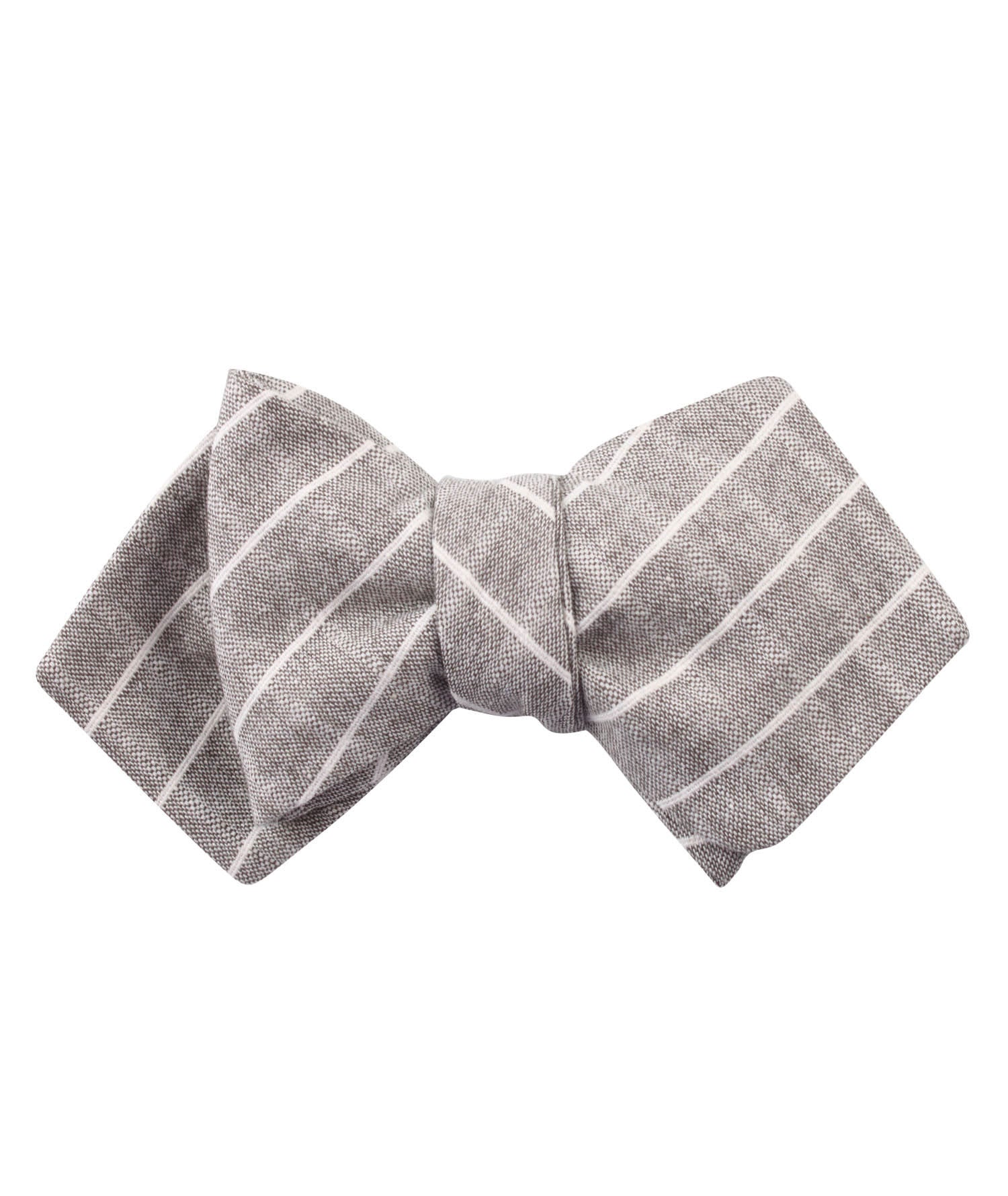 Grey Edinburgh Pinstripe Diamond Self Bow Tie