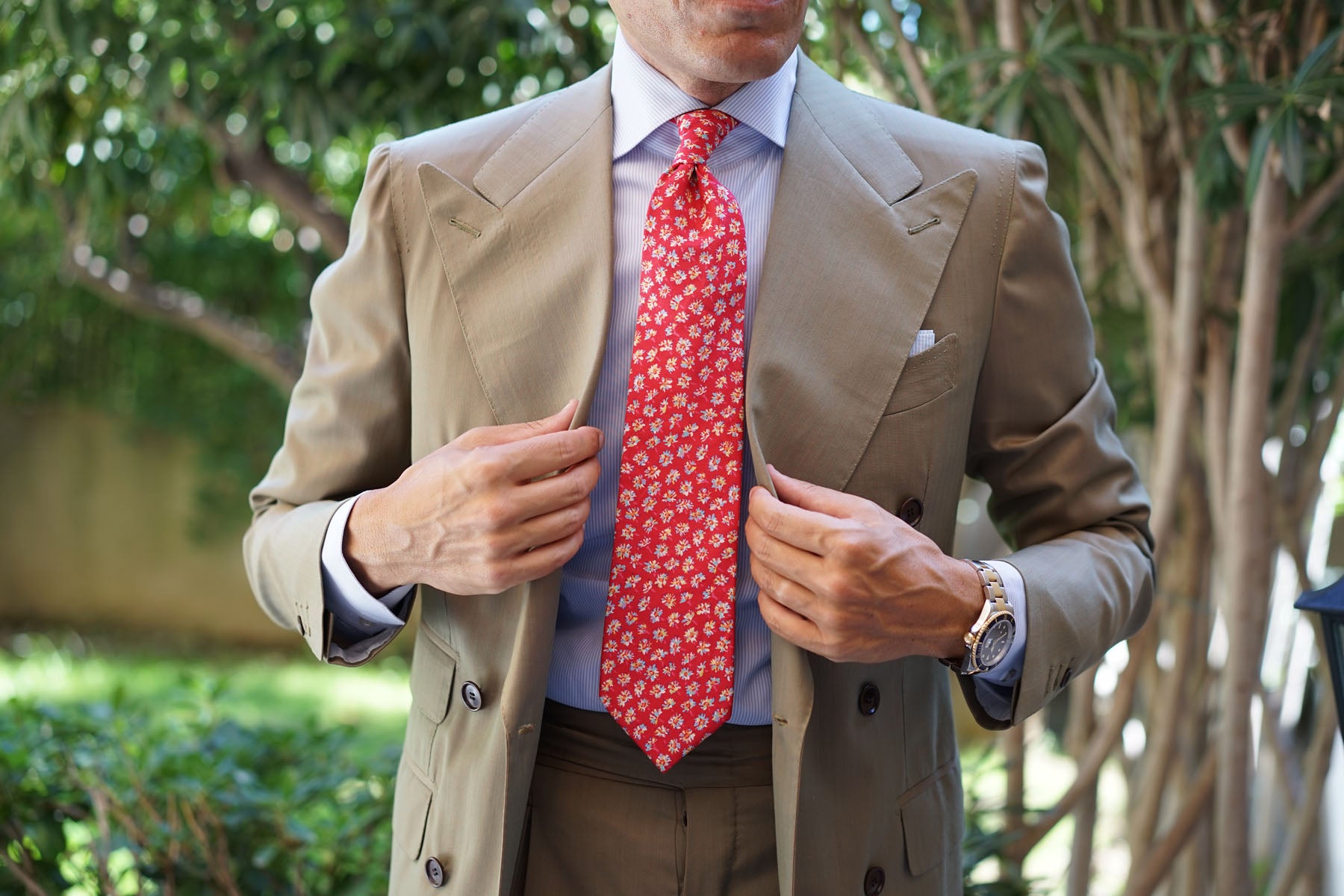 Luis Potosí Pink Floral Necktie