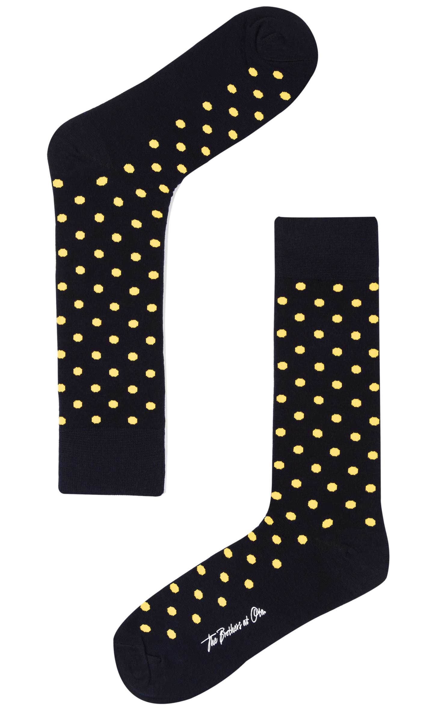 Midnight Blue on Yellow Dot Socks