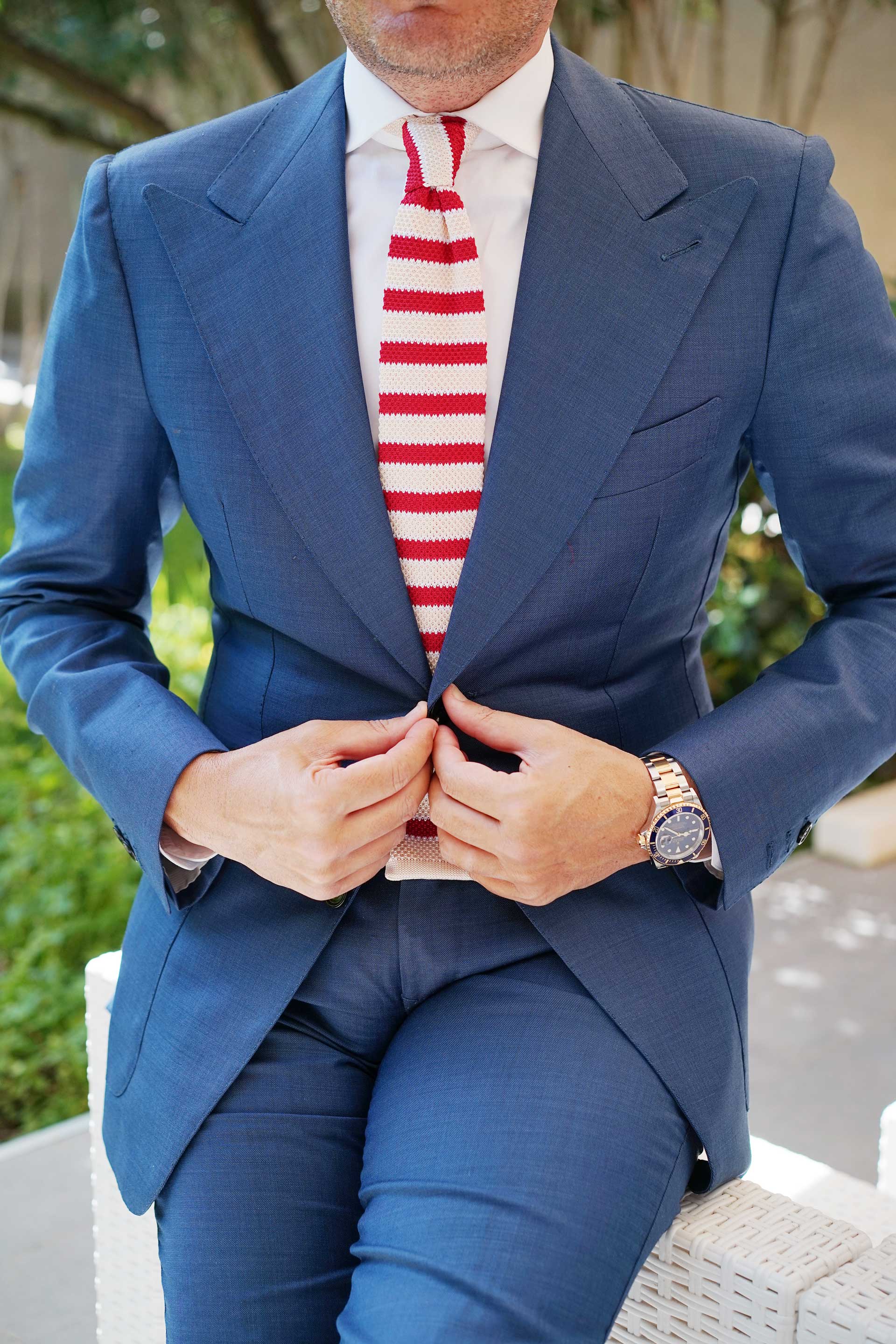 Mark Hanna Red Striped Knitted Tie