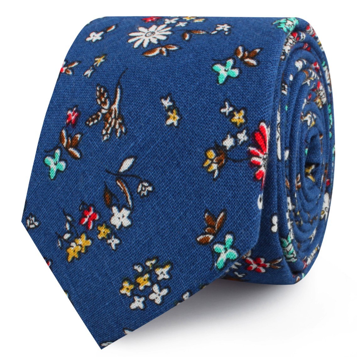 Floraison Carnivale Blue Floral Skinny Tie