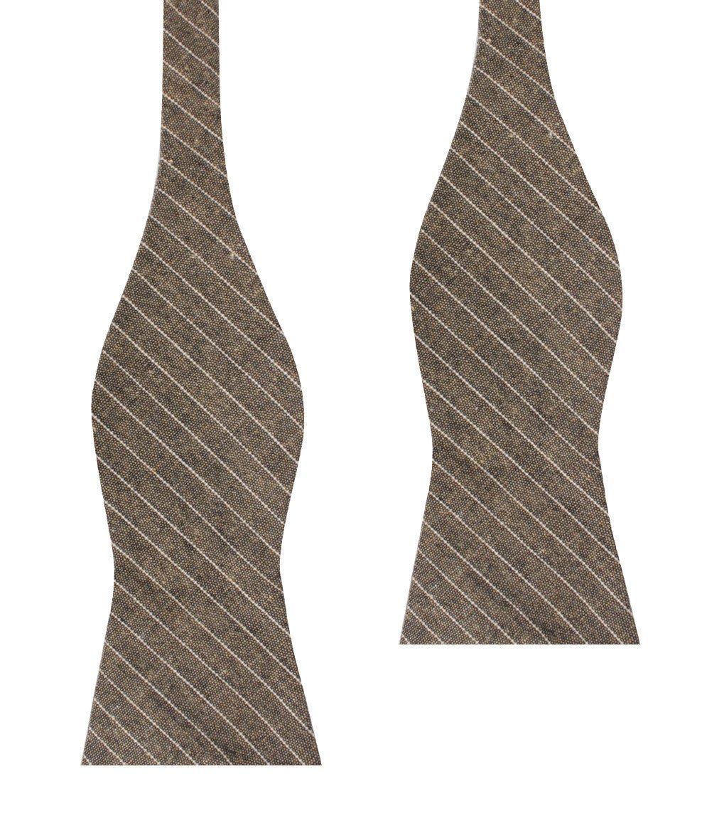 Sandman Linen Pinstripe Self Bow Tie