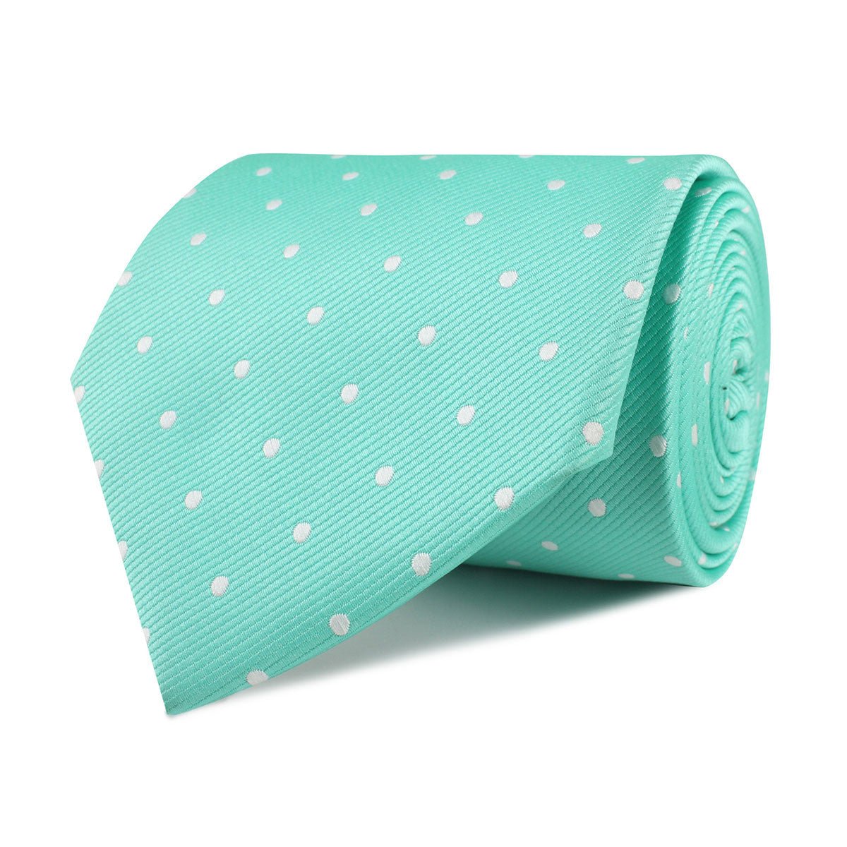 Seafoam Green with White Polka Dots Necktie