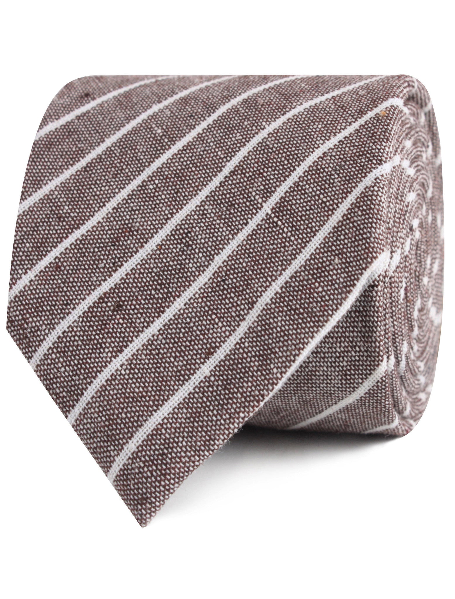 Mocha Brown Pinstripe Linen Tie