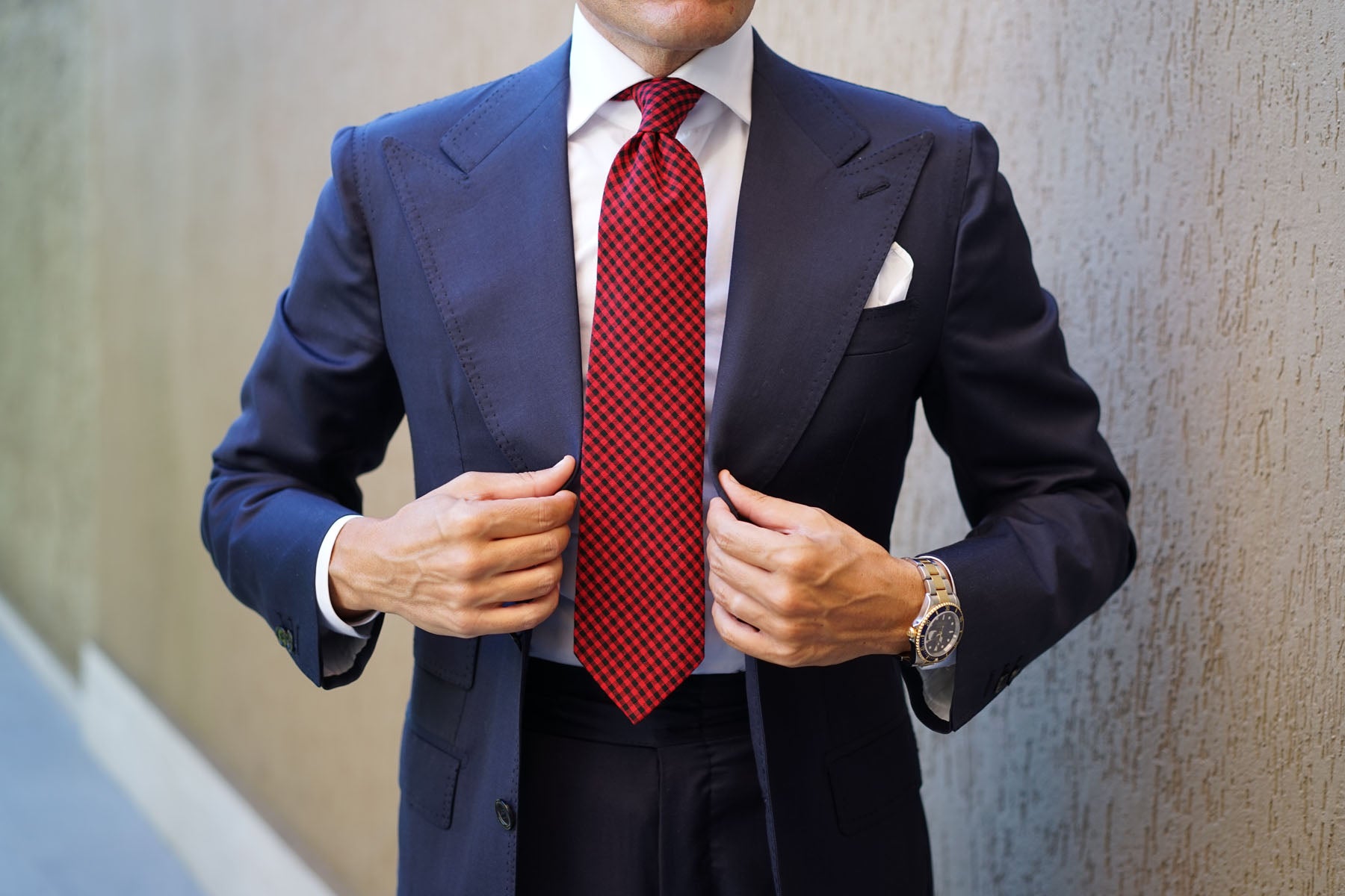 Red Belfast Gingham Tie