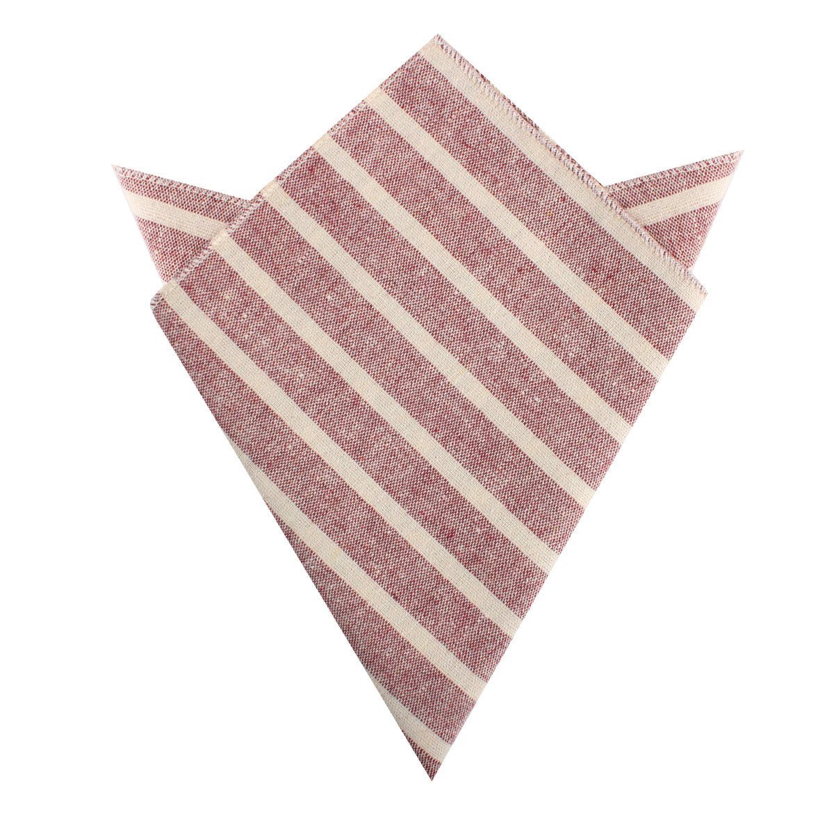 Turkish Delight Red Stripe Linen Pocket Square