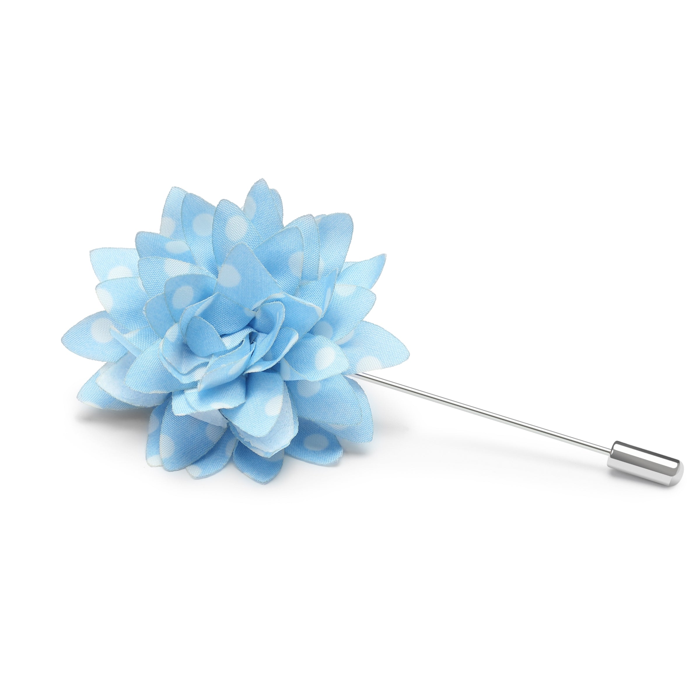 Baby Blue Polka Dot Lapel Flower