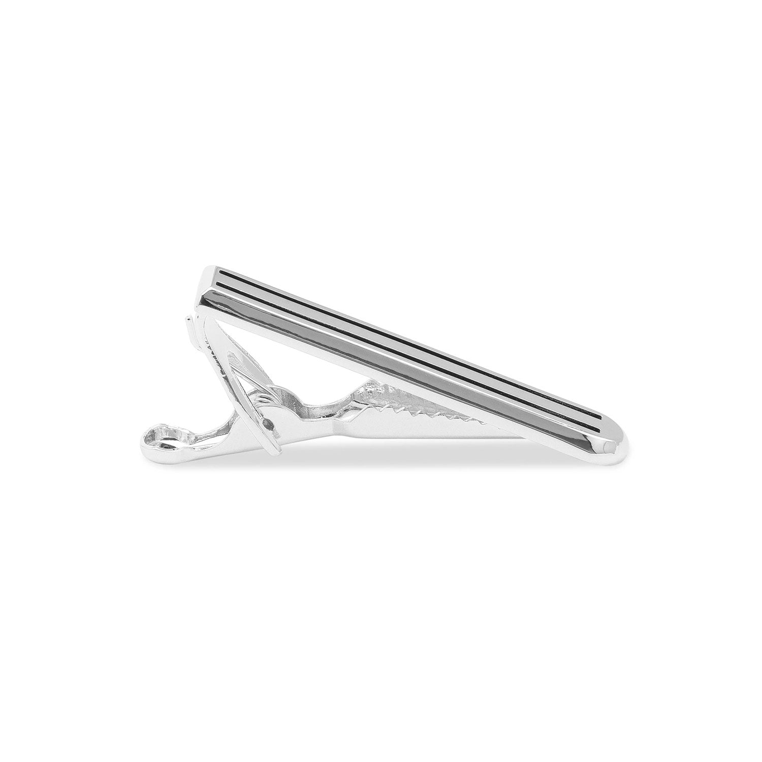 Mini Silver Pinstripe Tie Bar