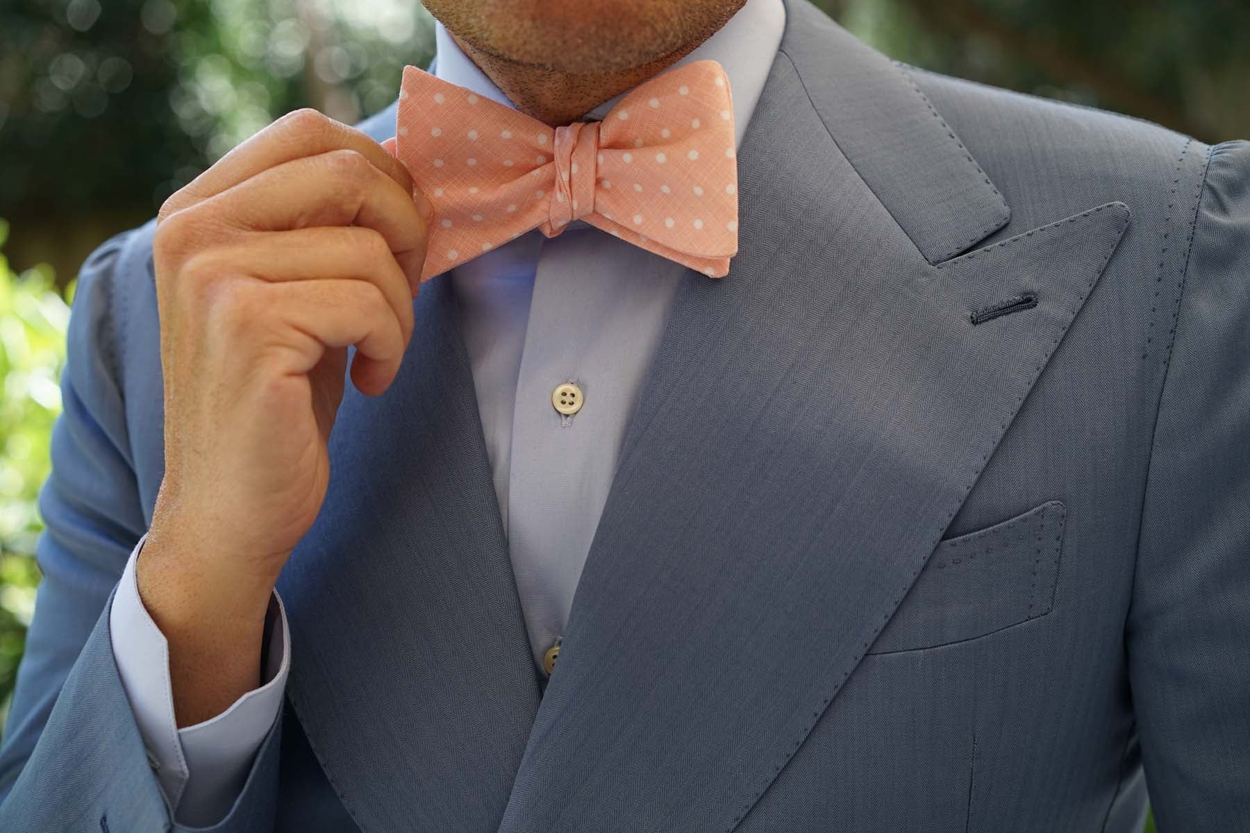 Pink Panther Polkadot Self Bow Tie