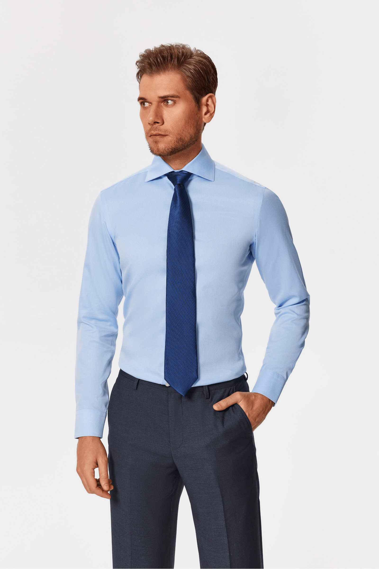 Belfort Blue Lucious Non-Iron Shirt