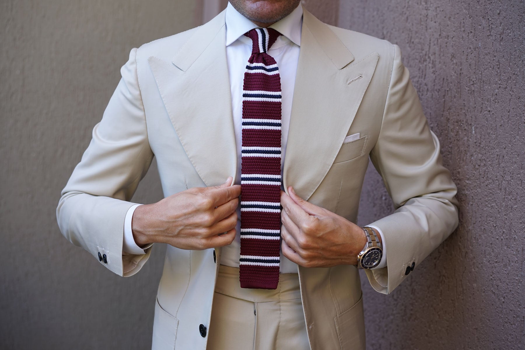 Ace Burgundy Knitted Tie