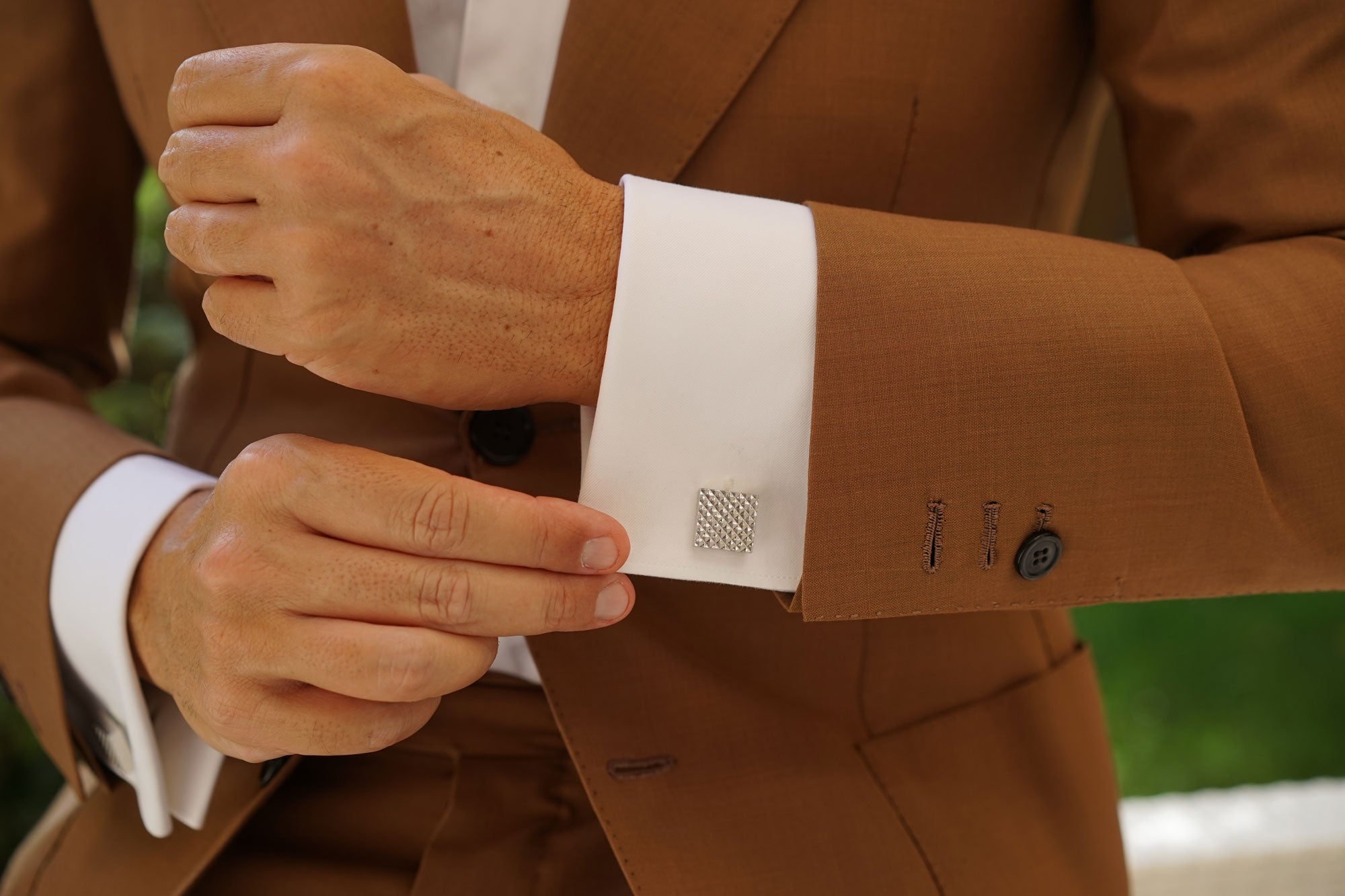 Silver Matrix Cufflinks