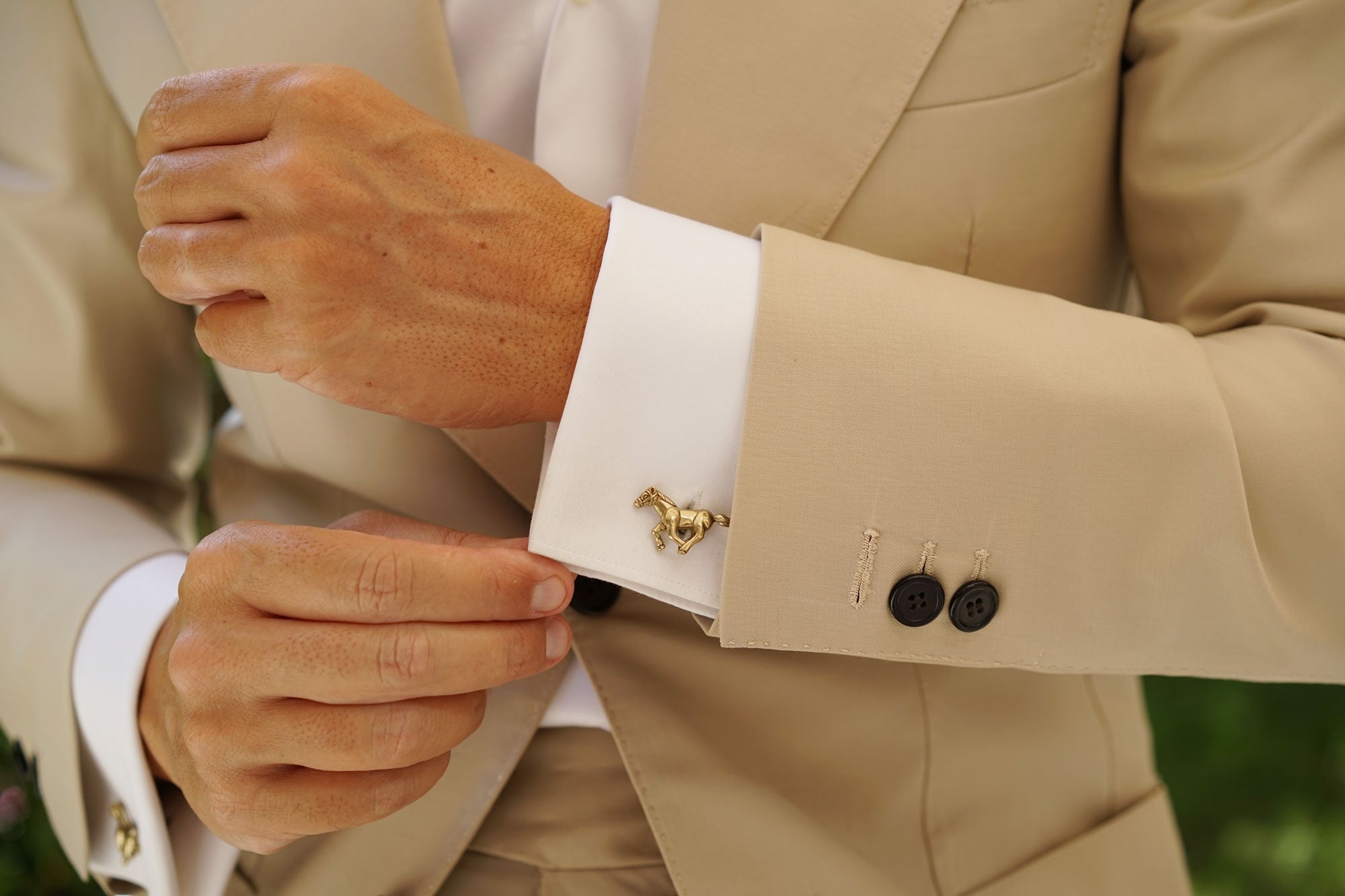 Antique Gold Seabiscuit Horse Cufflinks