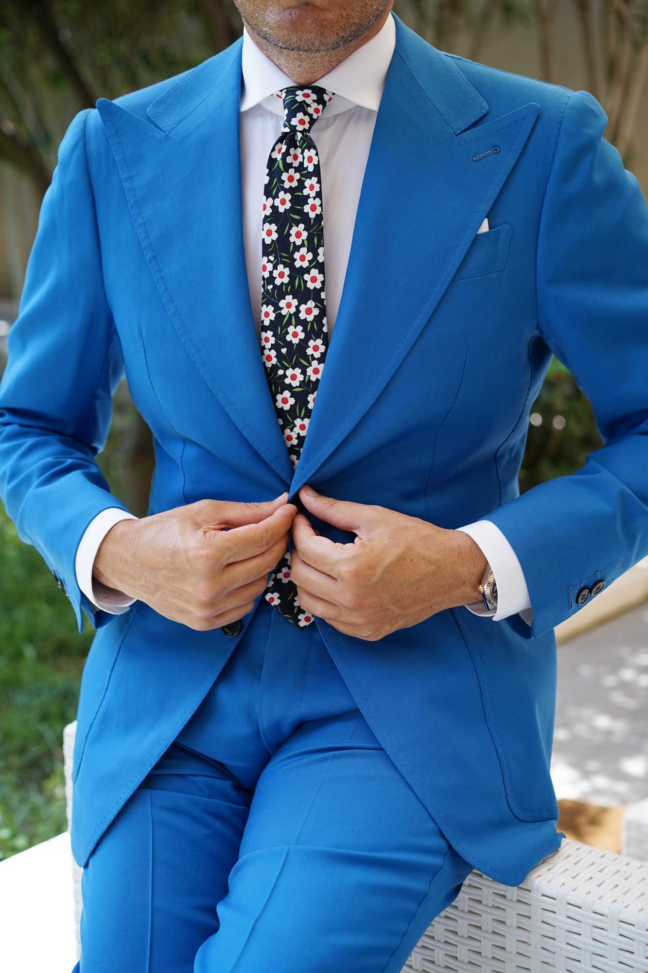 Fijian Midnight Floral Skinny Tie