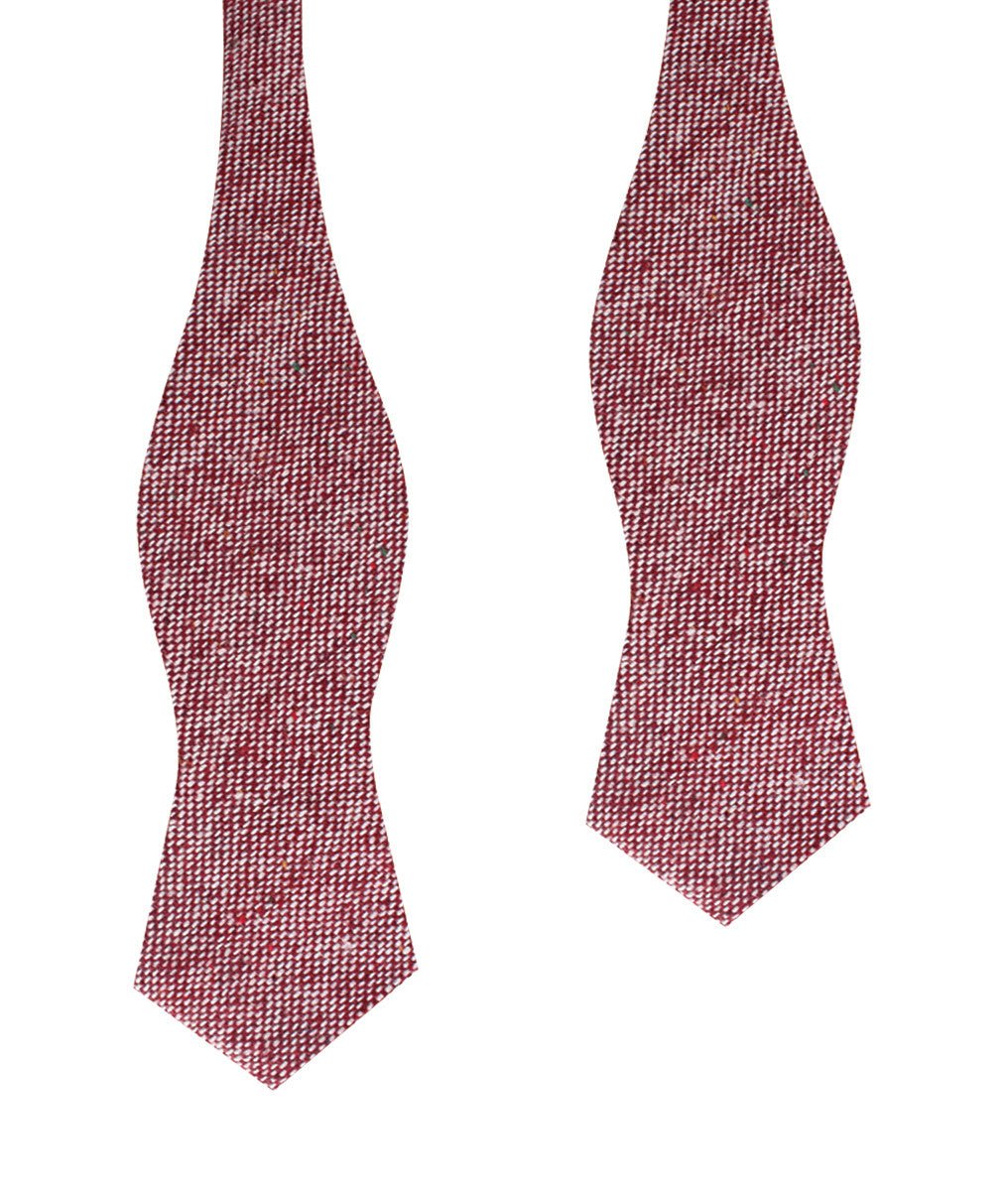 Burgundy Sharkskin Diamond Self Bow Tie