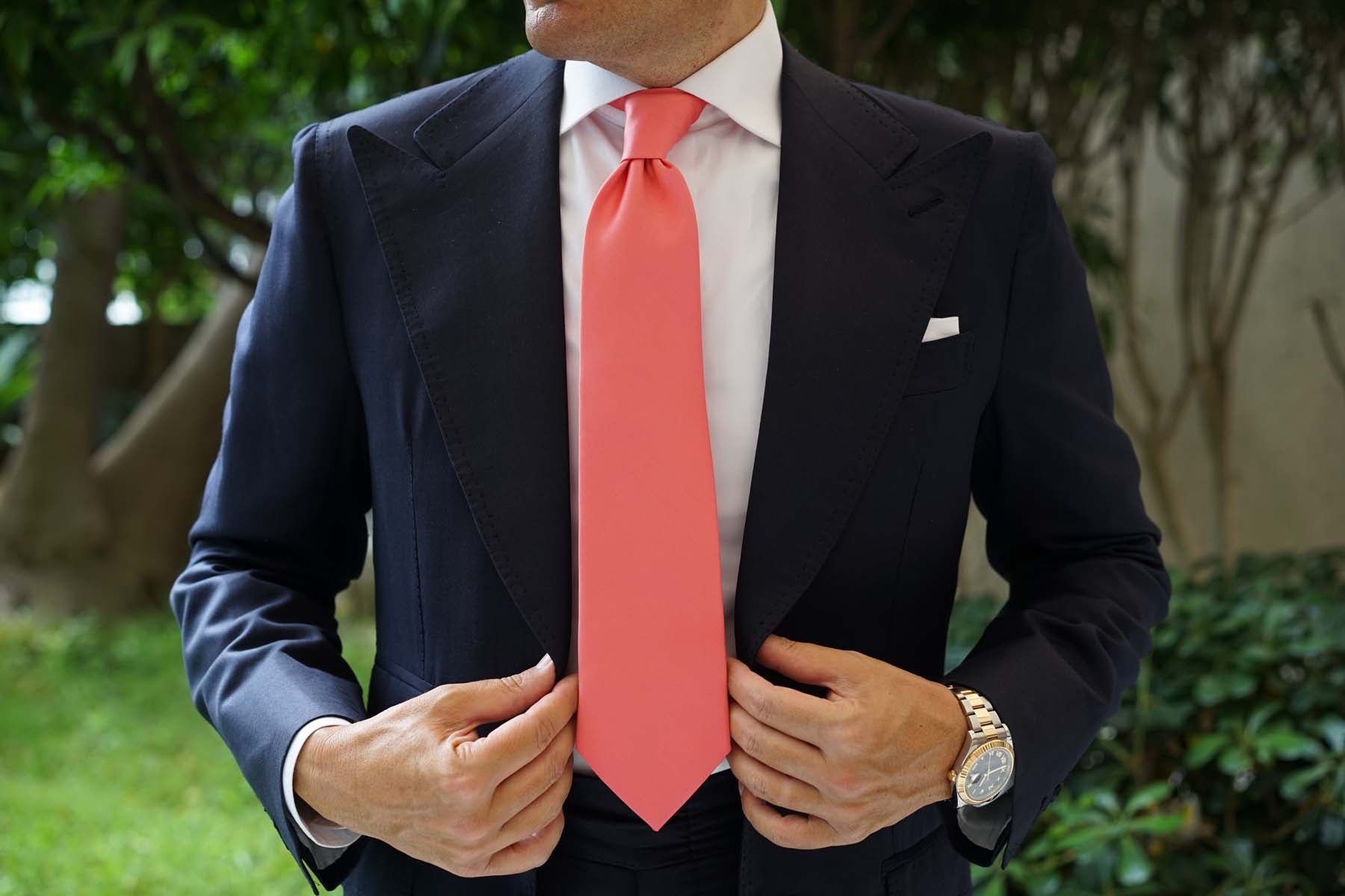 Coral Reef Satin Necktie