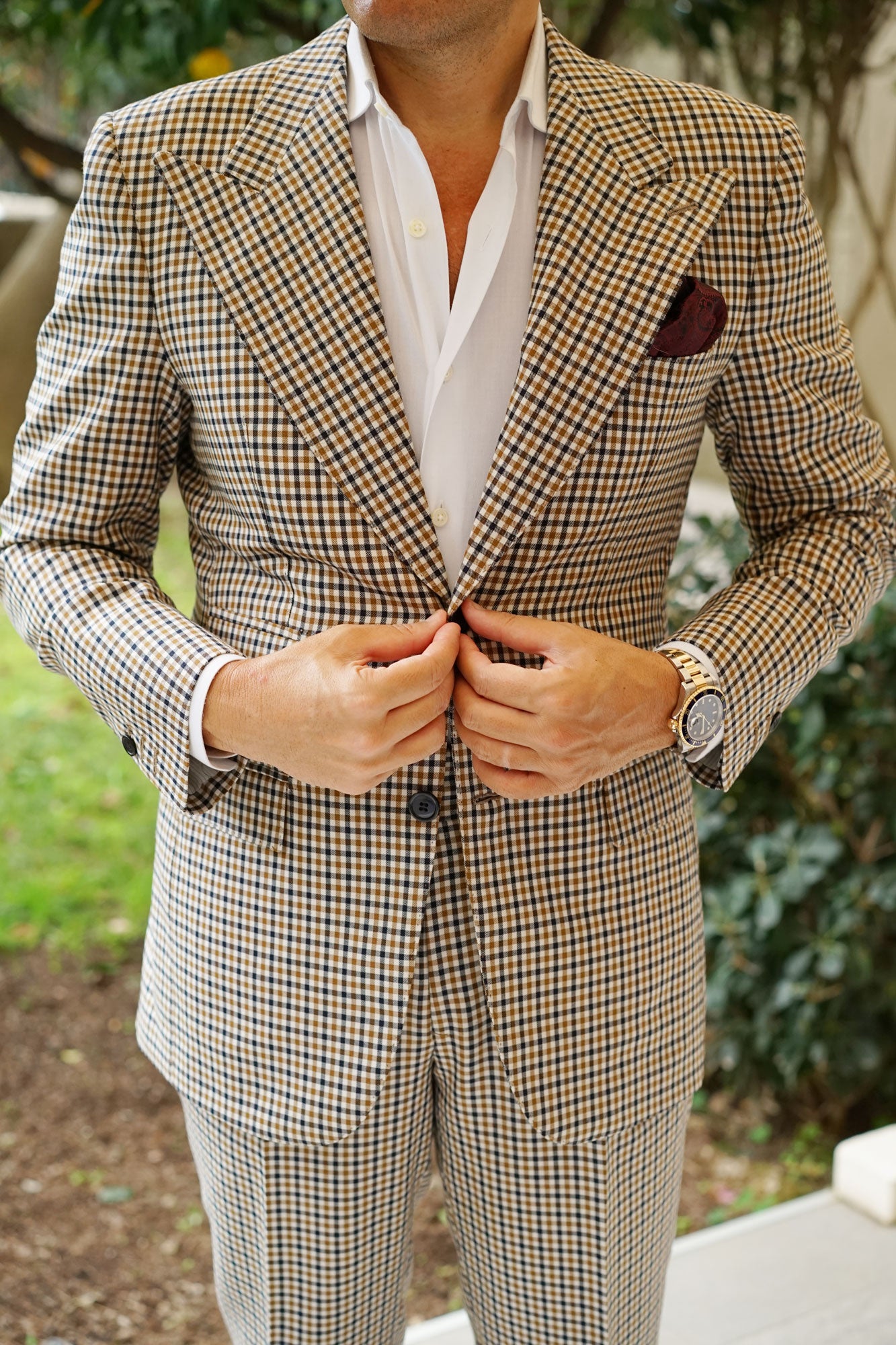 Mahogany Red Paisley Pocket Square