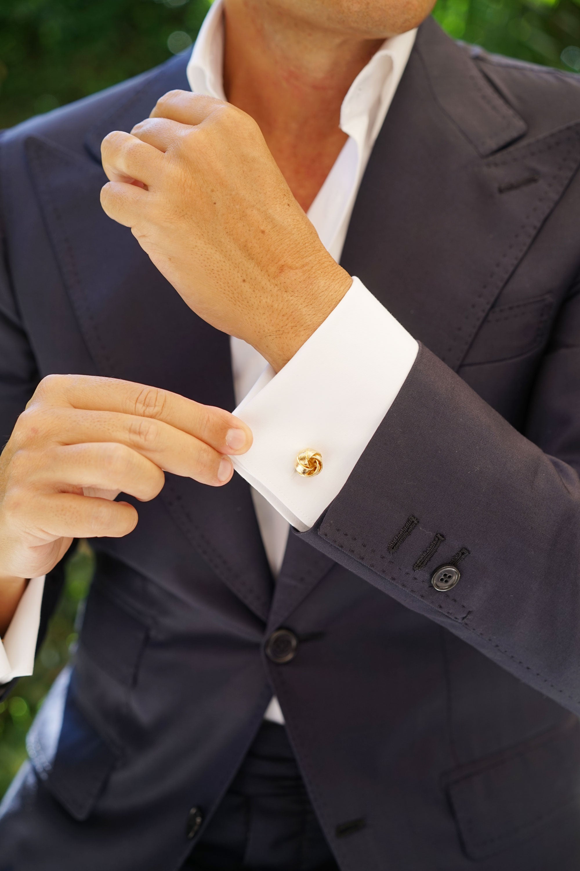 Ribbon Sphere Gold Cufflinks