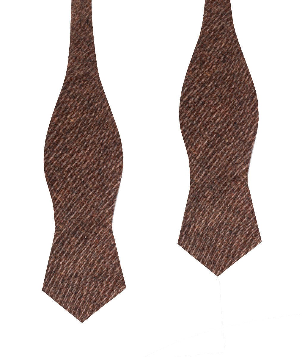 Monaco Brown Diamond Self Bow Tie