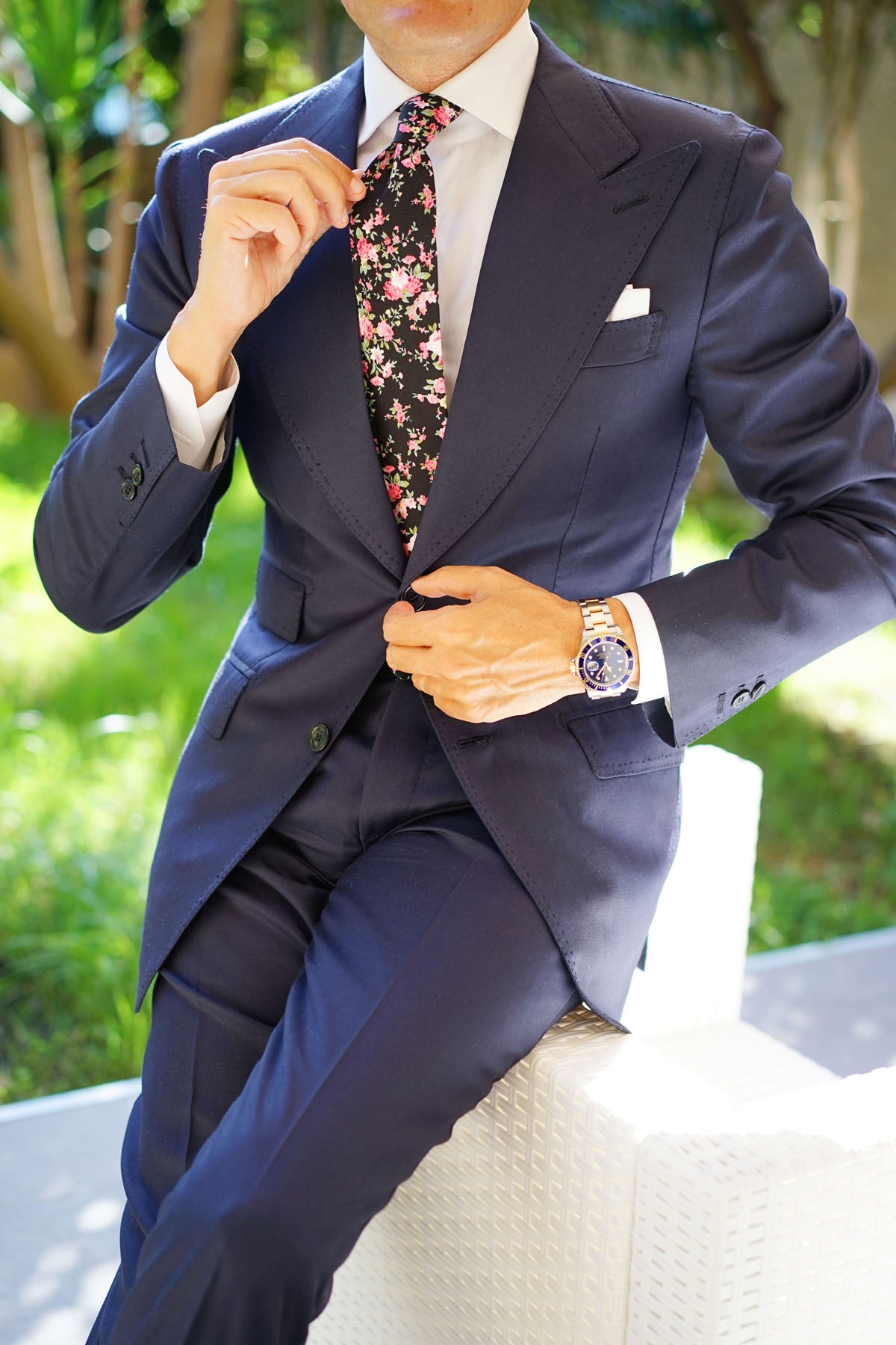 Carnation Floral Pink Tie