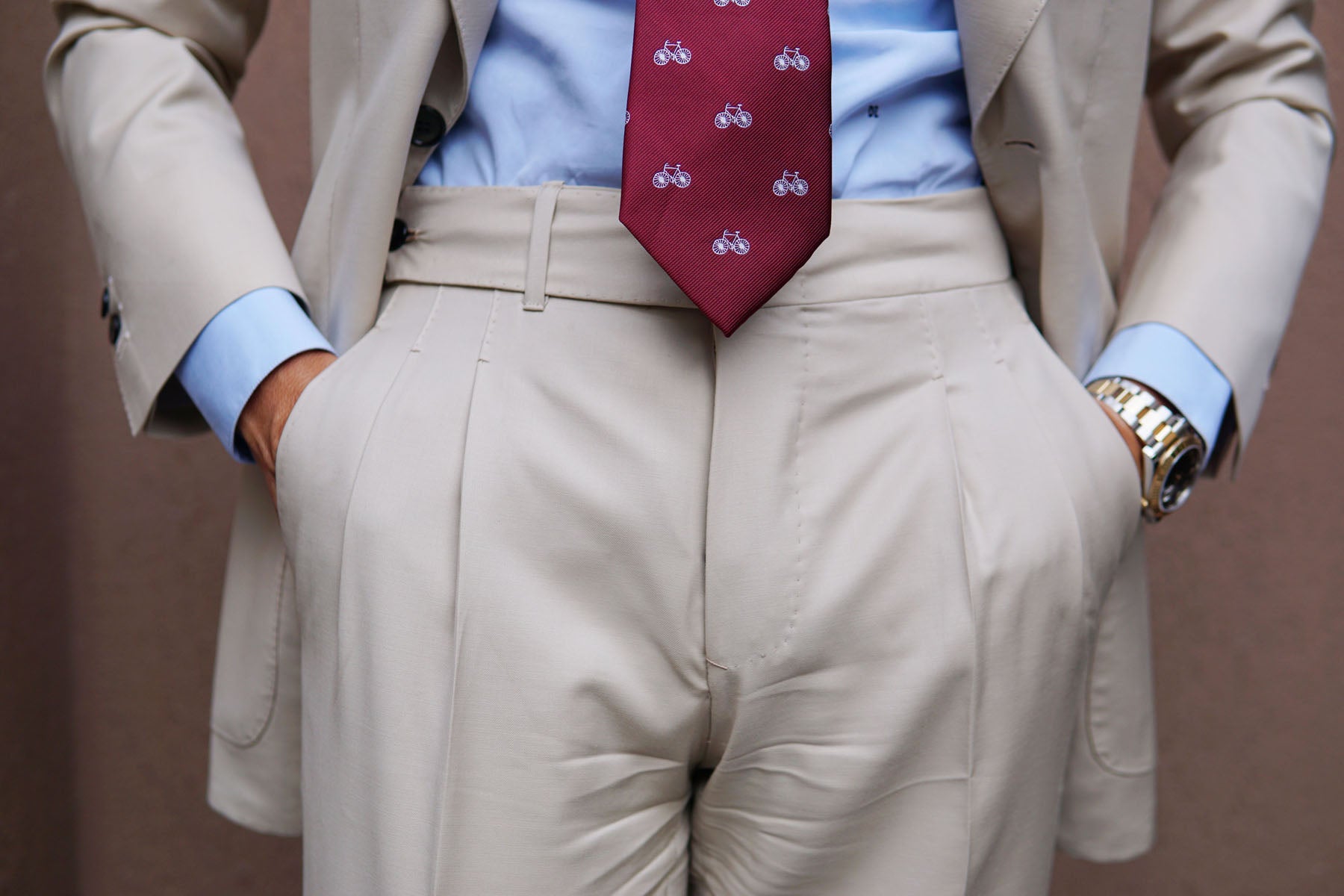 Burgundy French Bicycle Necktie