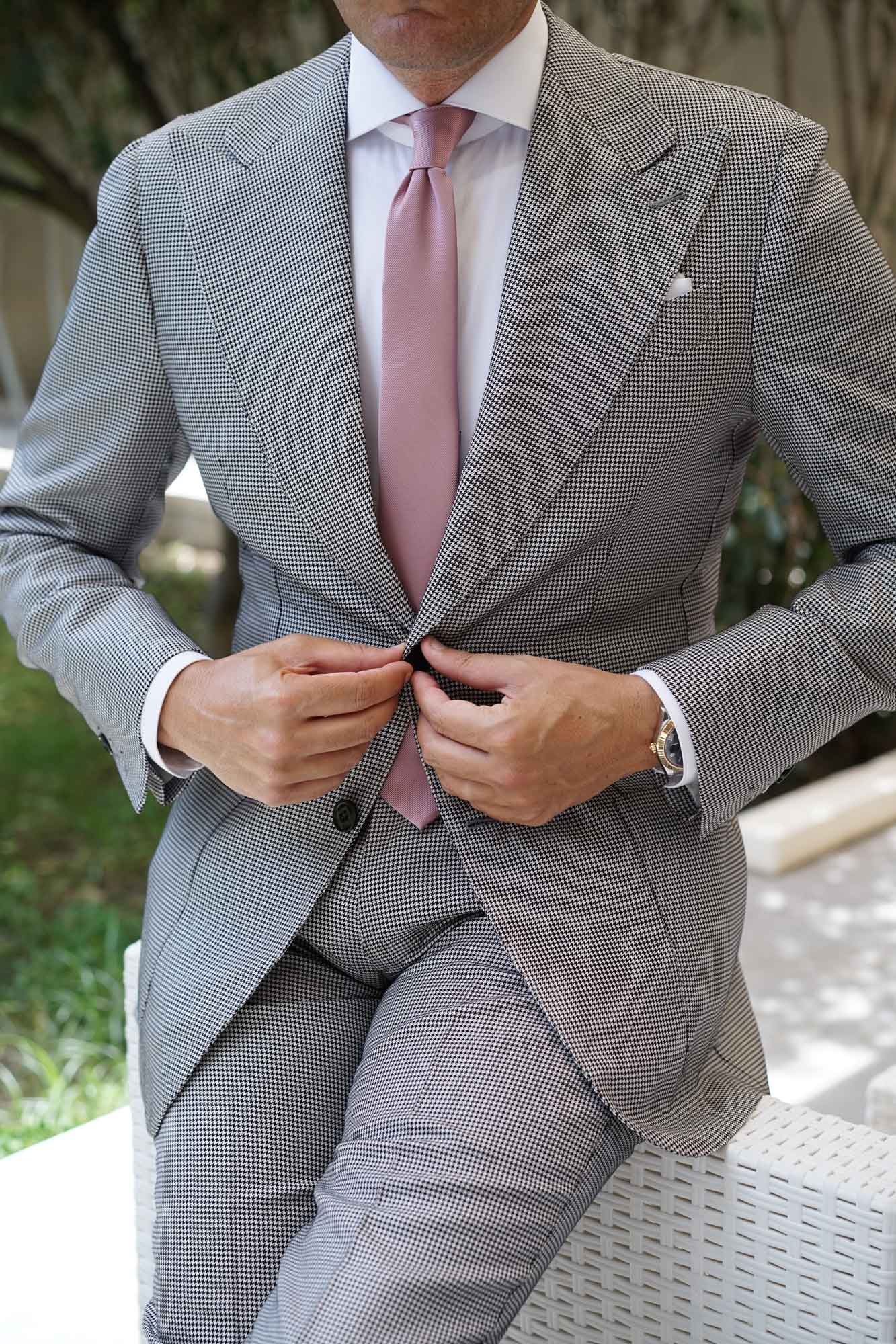 Dusty Rose Twill Skinny Tie