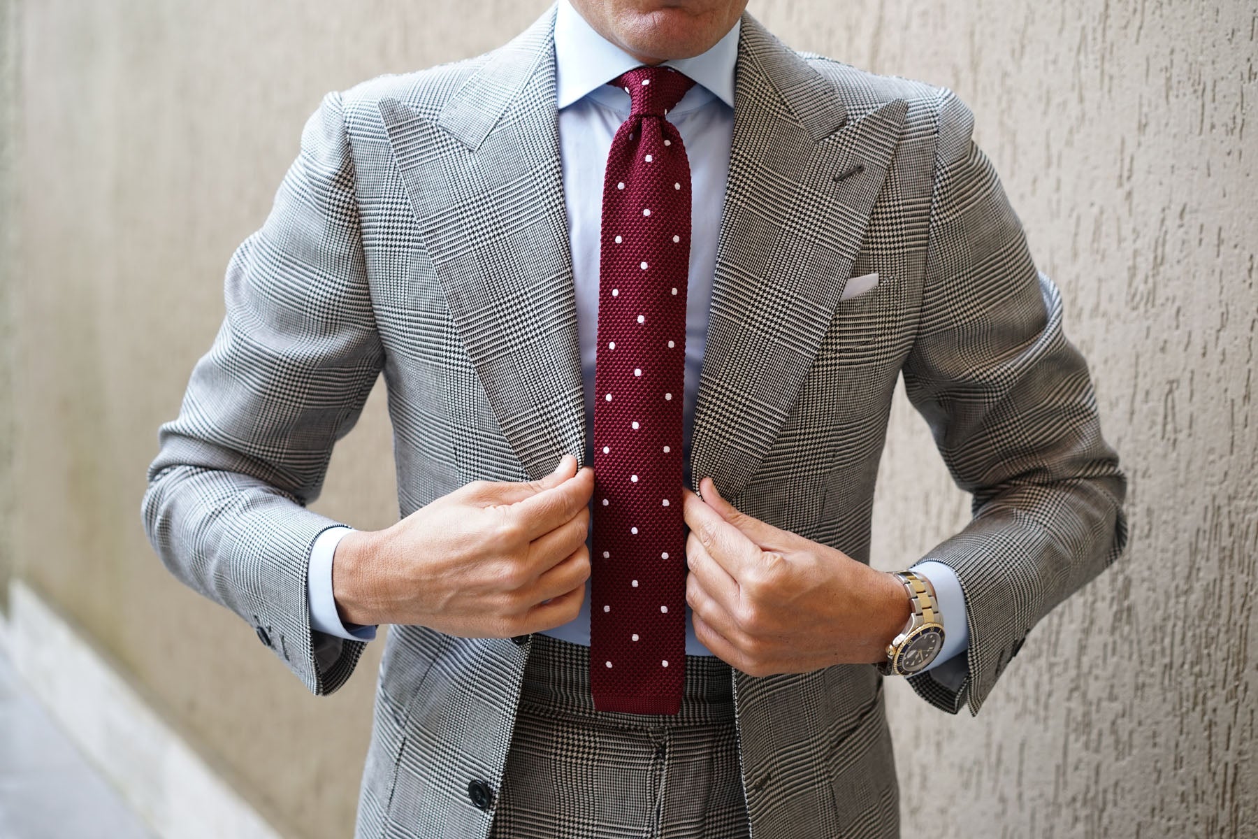 Pesci Mahogany Polkadot Knitted Tie