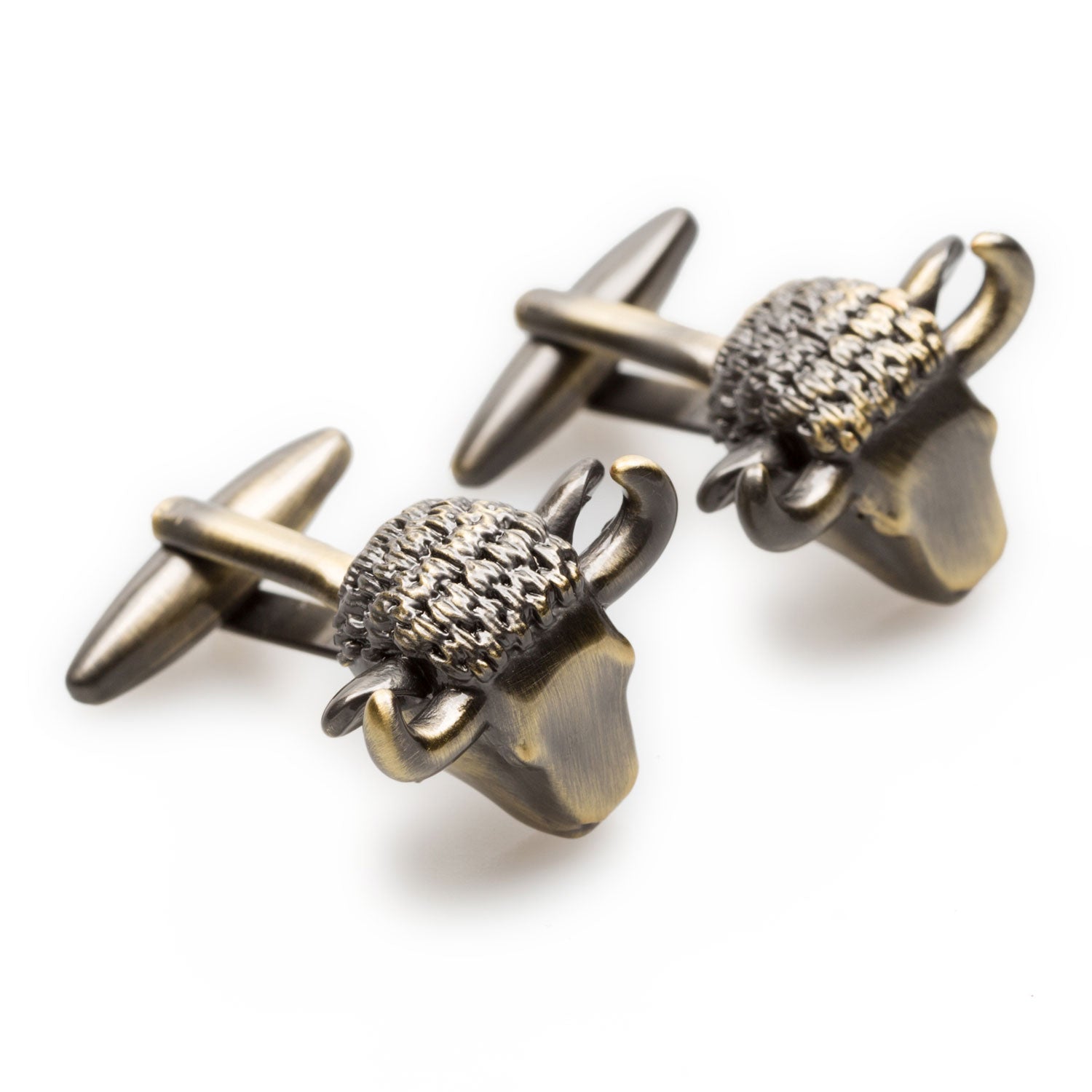 Antique Brass Wall Street Bull Cufflinks